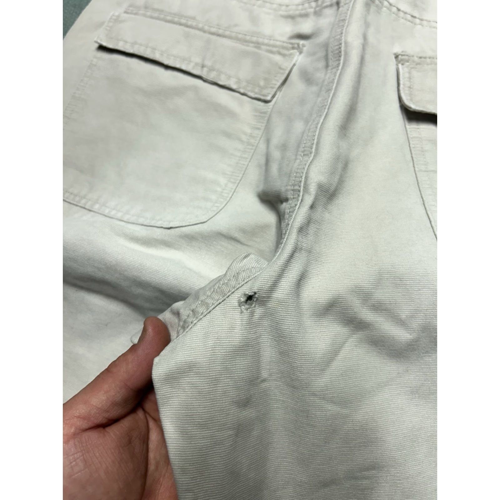 Express VINTAGE Express Carpenter Pants, White, 33x31, Baggy Workwear, Stratton, Skater, 90s Y2K, Mens, Pants Size US 33 - 5 Thumbnail