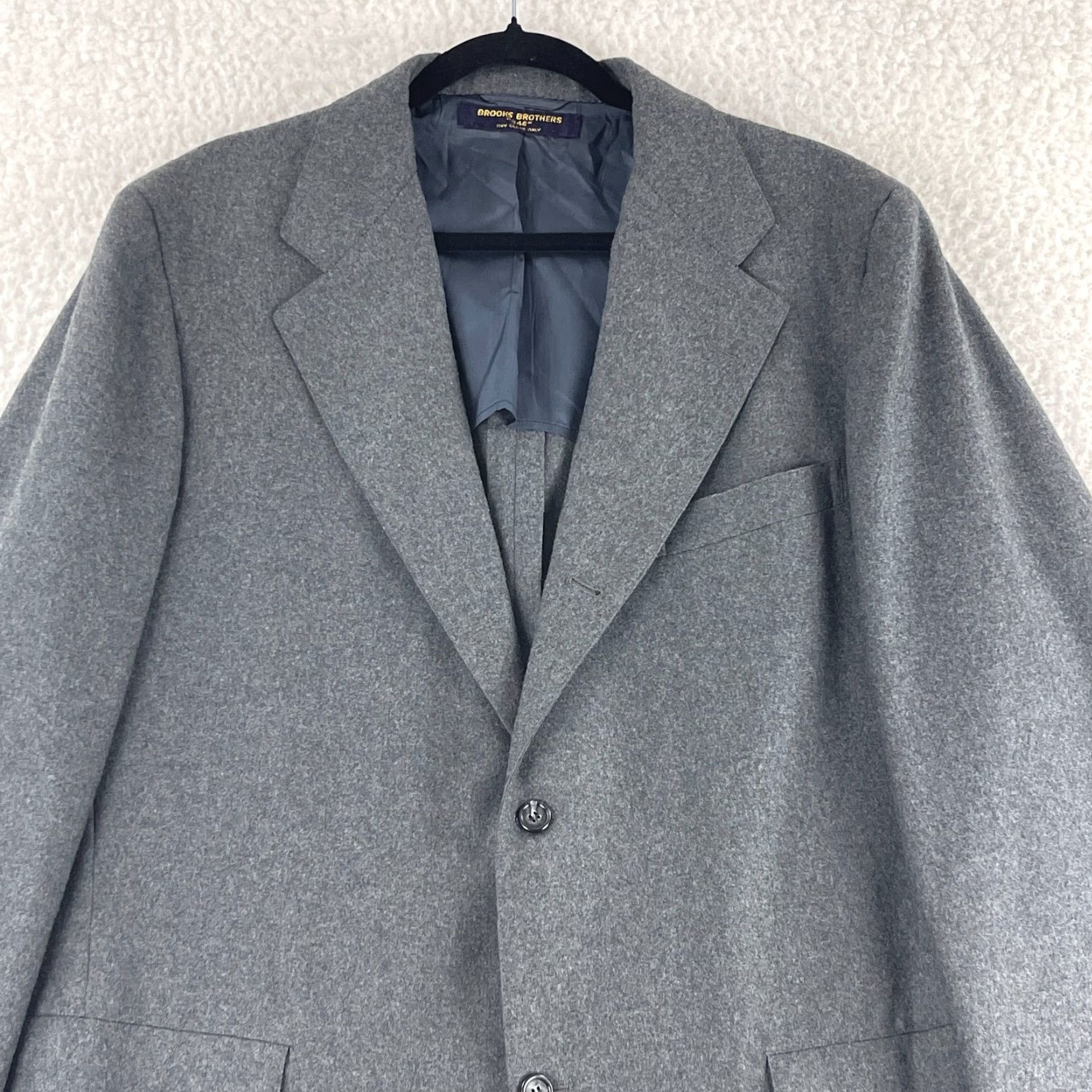 Brooks Brothers Brooks Brothers 346 Gray Blazer Mens Size 45 Wool VTG Two-Button Single-Breasted Jacket Blazer Suit Jacket USA 45 Mens Gray Varsity 40s-50s style Size 48R - 2 Thumbnail