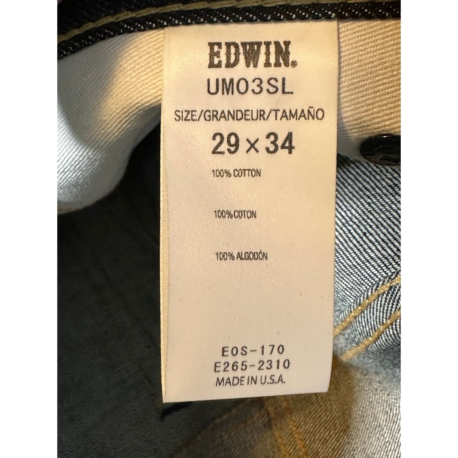 Edwin Edwin blue dark wash straight legs jeans size 29 Size US 29 - 3 Thumbnail