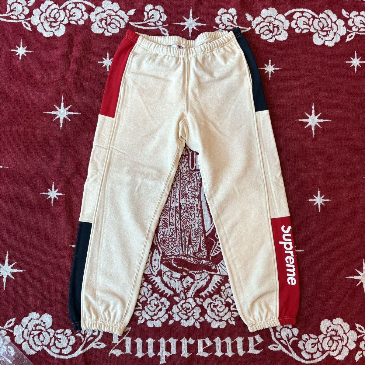 Supreme SS19 Supreme Formula Sweatpants Natural Size M Box Logo | Grailed