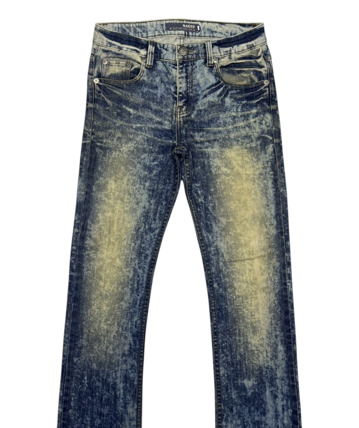 If Six Was Nine OG🔥NAKED JEANS BLEACH ROCKSTAR SLIM FLARE DENIM JEANS Size US 31 - 5 Thumbnail