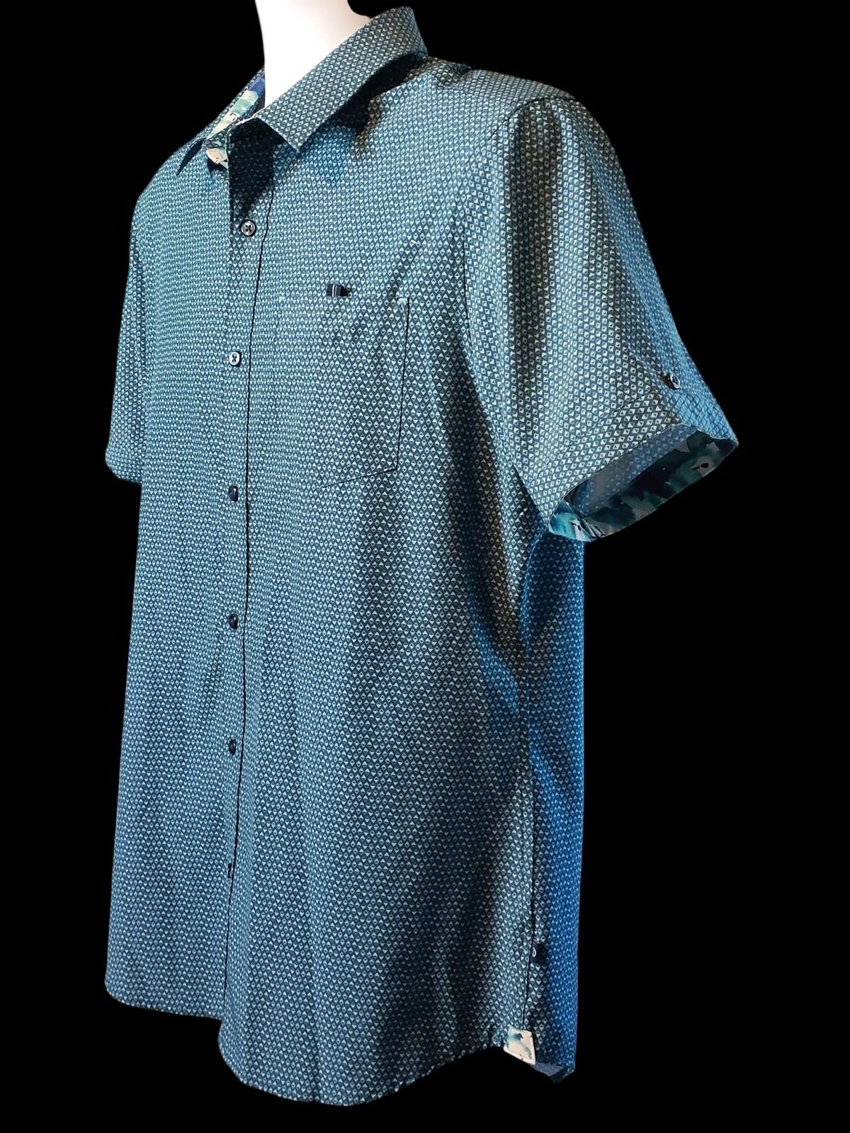 7Diamonds 7Diamonds Men's Button-Up Shirt Blue with Subtle Print Size US M / EU 48-50 / 2 - 5 Thumbnail