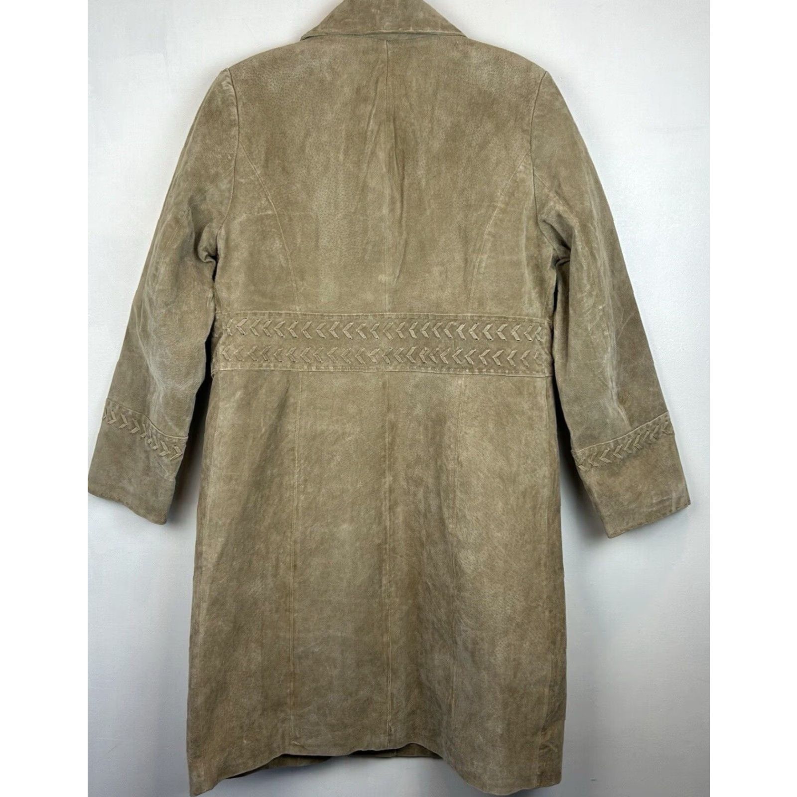 Vintage VINTAGE Donatella Sport Suede Leather Coat Woman L Long Beige Western Style Duster Size L / US 10 / IT 46 - 2 Thumbnail