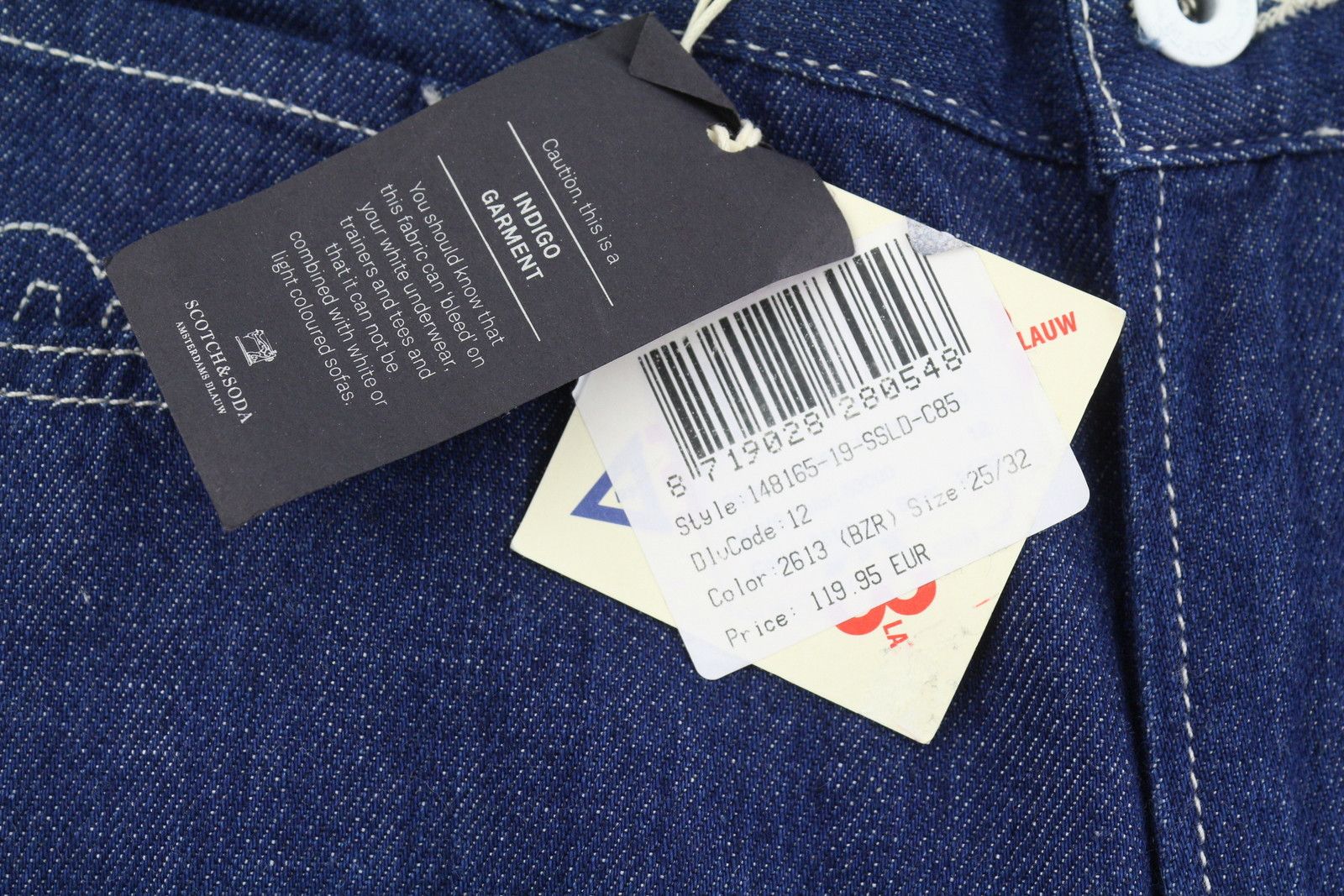Scotch & Soda W25/L32 Blue Boyfriend Fit Cropped Zip Fly 91014 Size 25" / US 0 / IT 36 - 7 Thumbnail