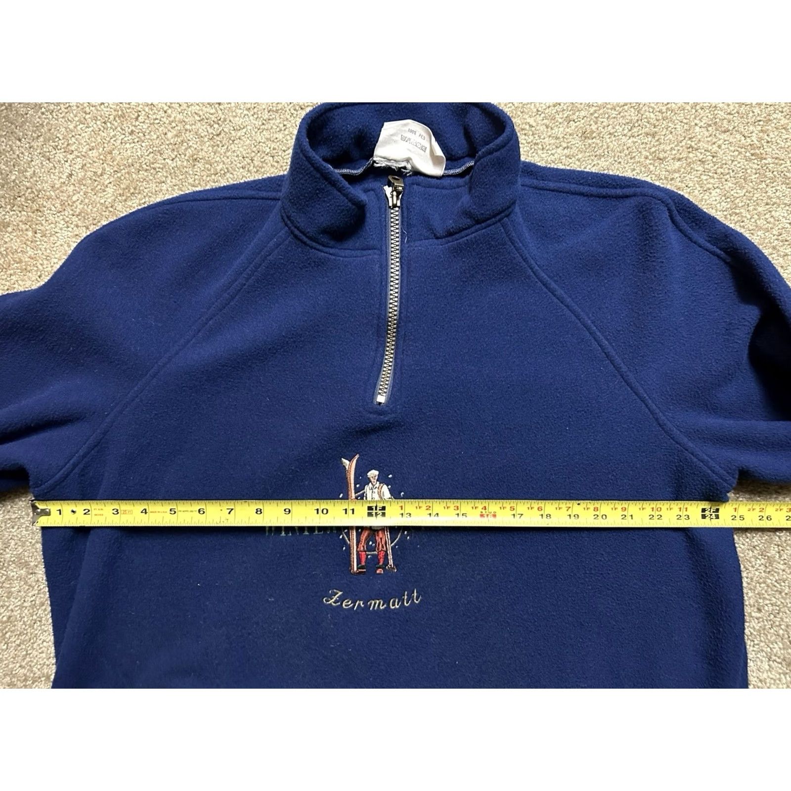 Vintage VINTAGE Green Wear Selection Zermatt Matterhorn Ski Switzerland Pullover 1/4 Zip Sweatshirt Navy Blue XL Hoodie Men Size US XL / EU 56 / 4 - 5 Thumbnail