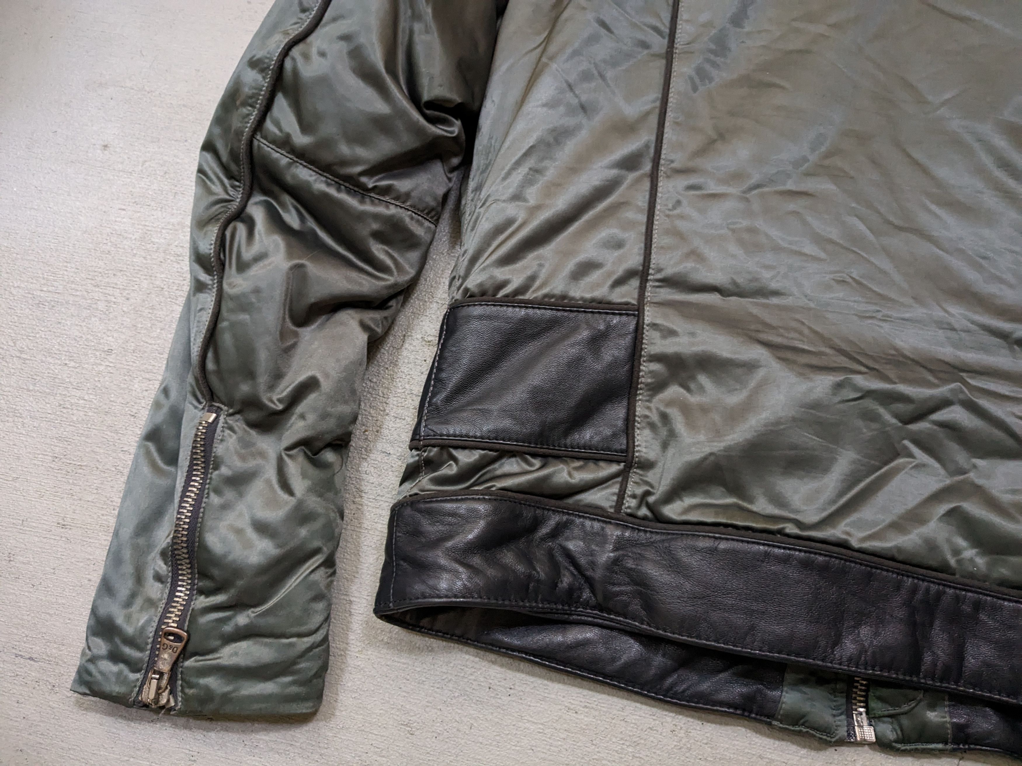 Dolce & Gabbana Dolce & Gabbana Nylon Leather Jacket Hoody Green 52 Zip Up Size US L / EU 52-54 / 3 - 21 Thumbnail