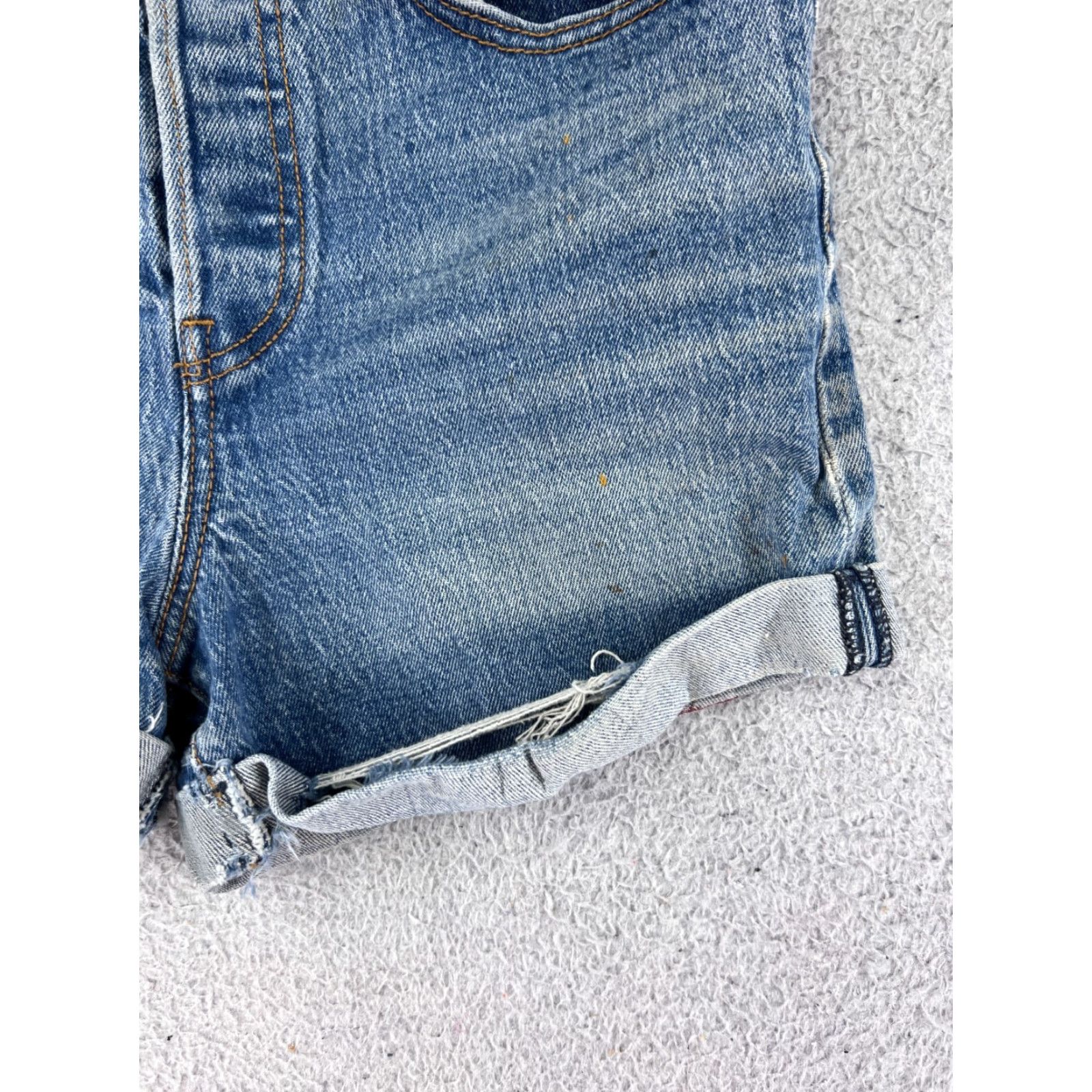 Levi's VINTAGE LEvis Shorts Womens 27 Blue Denim Jean Cutoff Premium Big E Button Wedgie 24x3 Size 27" / US 4 / IT 40 - 2 Thumbnail