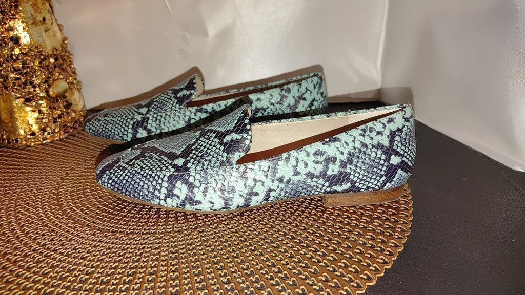 Giani Bernini Gianni Bini Macen Blue Snakeskin Size 7M Size US 7.5 / IT 37.5 - 1 Thumbnail