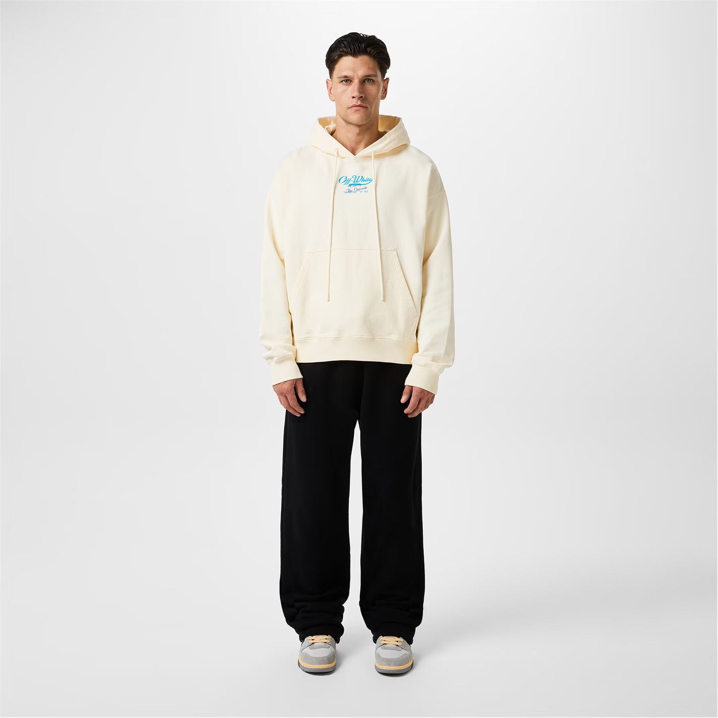Off-White o1g2r1mq0226 Script Hoodie In Ivory Size US L / EU 52-54 / 3 - 3 Thumbnail