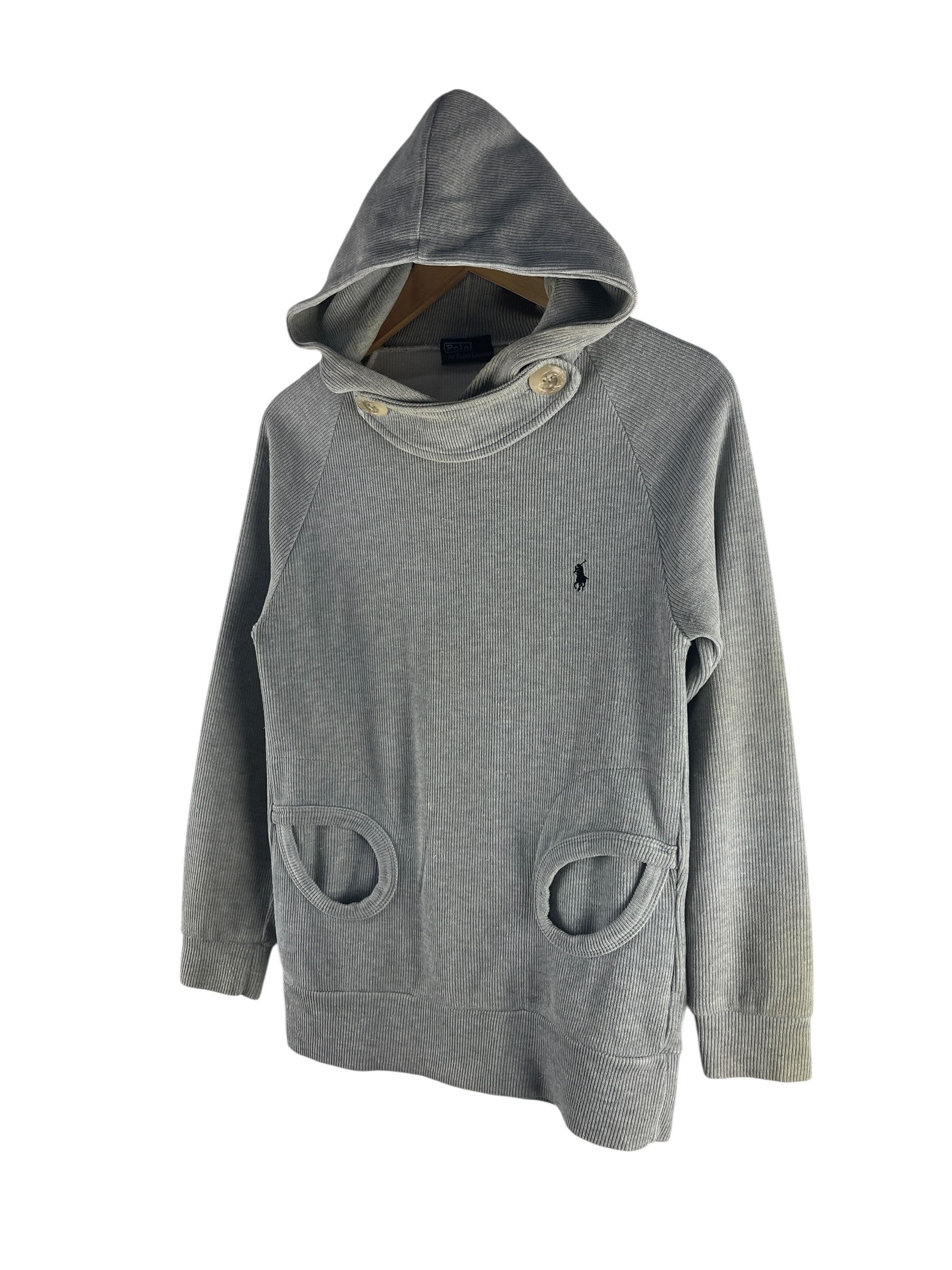 Polo Ralph Lauren Vintage Polo Ralph Lauren Ribbed Button Neck Hoodie Size US S / EU 44-46 / 1 - 4 Thumbnail