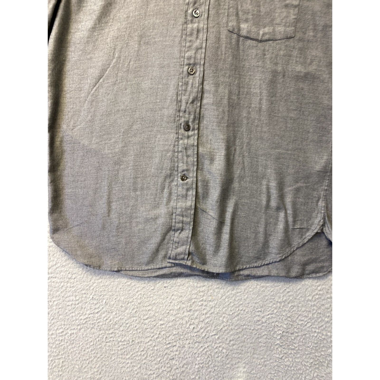 Faconnable VINTAGE Faconnable Men’s Cotton Shirt Long Sleeve Button-Up M Gray Regular All Seasons 90s City Classic Mens Size US M / EU 48-50 / 2 - 2 Thumbnail