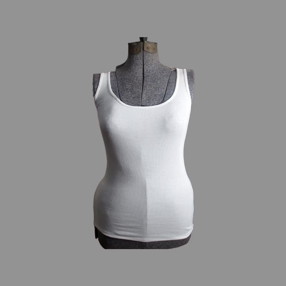 J.Crew J. Crew Ribbed Tank Top Womens S White Cotton Sleeveless Scoop Neck Stretch Shirt Size S / US 4 / IT 40 - 1 Thumbnail