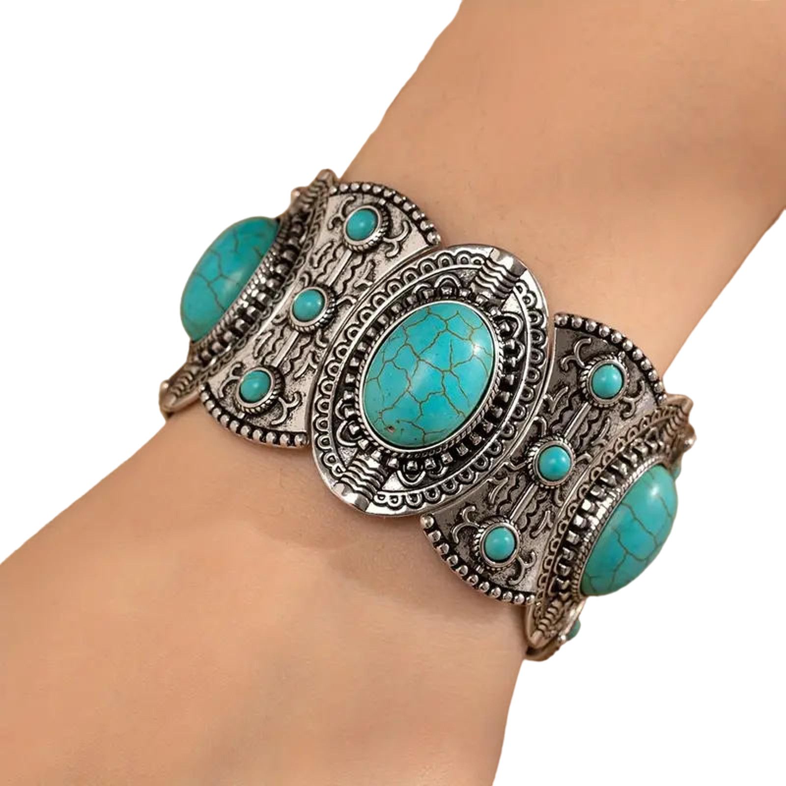Other Faux Turquoise Native American Southwestern Style Bracelet Size ONE SIZE - 2 Thumbnail