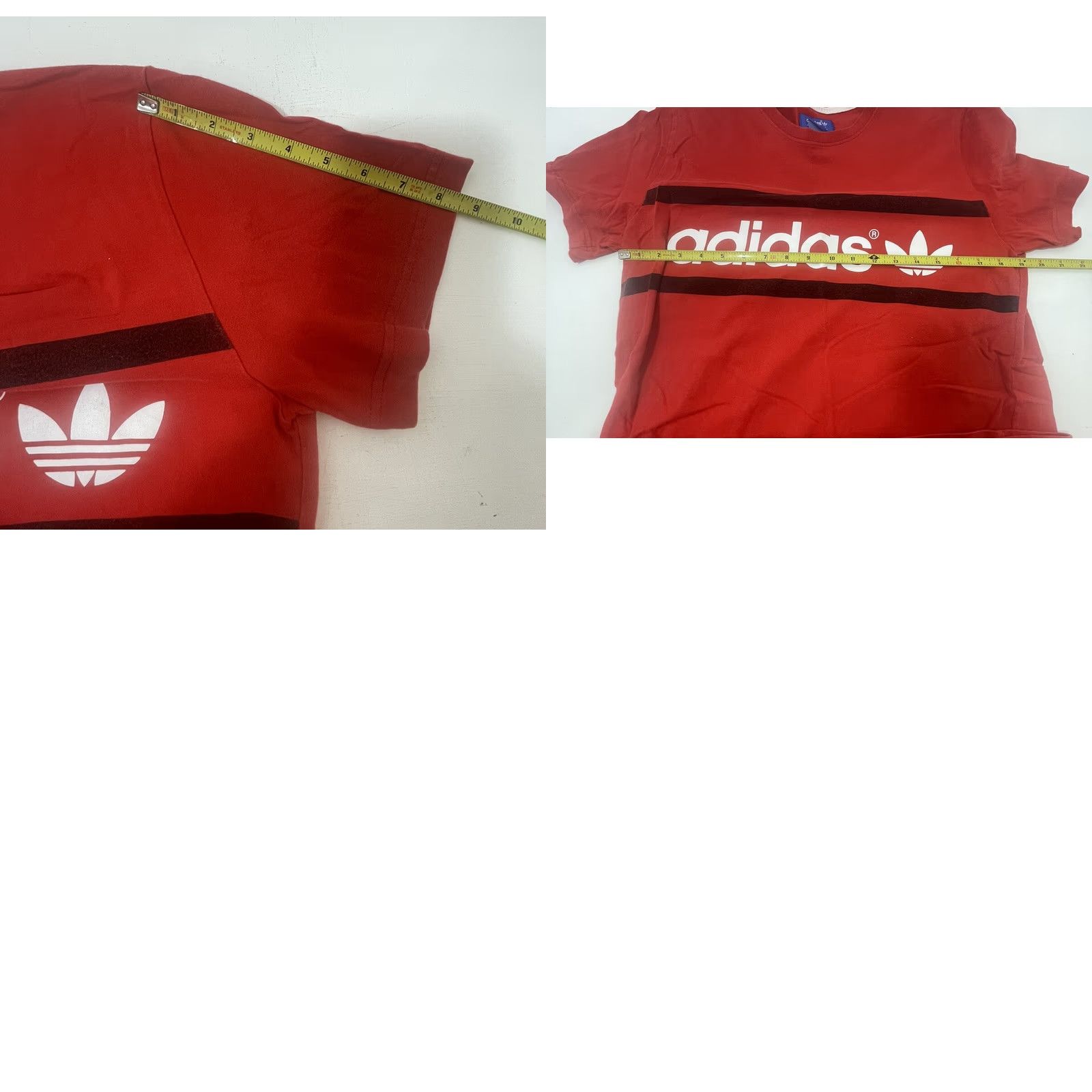 Adidas Adidas Shirt Men L Red Crew Neck Short Sleeve Logo Spell out Trefoil Size US L / EU 52-54 / 3 - 11 Thumbnail