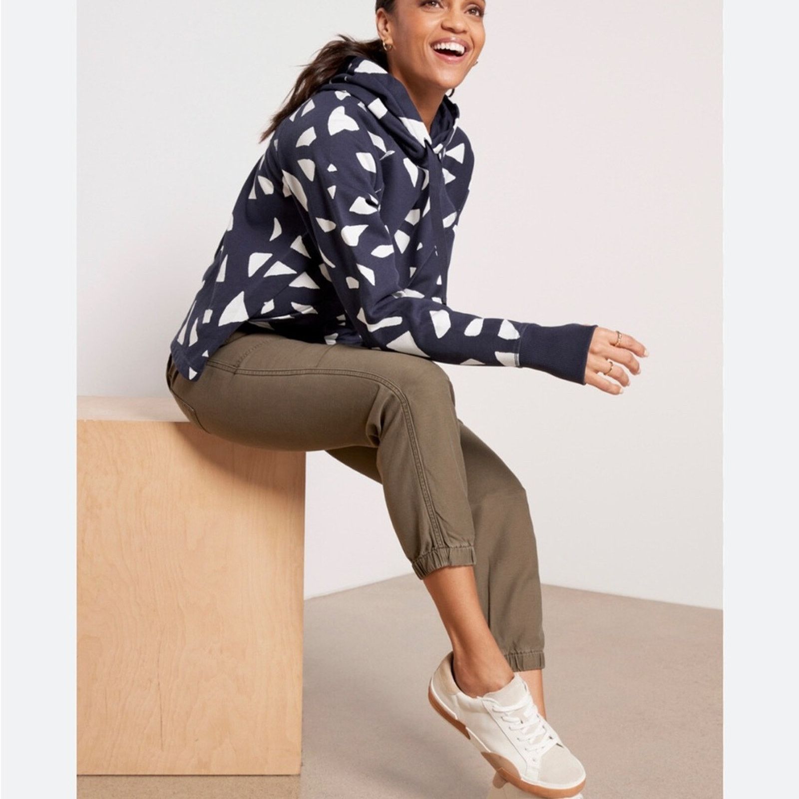 Sweaty Betty Sweaty Betty Revive Cropped Hoodie oversized boxy blue sz 10 Size L / US 10 / IT 46 - 1 Thumbnail