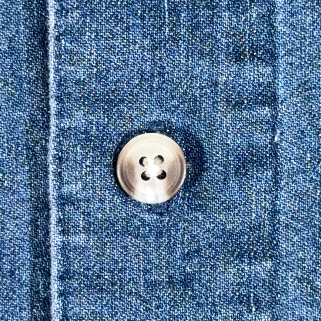 Vintage VINTAGE Key Shirt Adult LARGE Blue Chambray Workwear Outdoor Denim Style Y2K Mens Shirt Size US L / EU 52-54 / 3 - 4 Thumbnail
