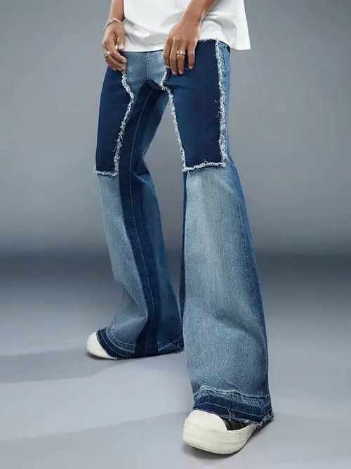 Japanese Brand Koyama x Kouda Wide Leg Y2k Patchworkeans Flare Size US 32 / EU 48 - 5 Thumbnail