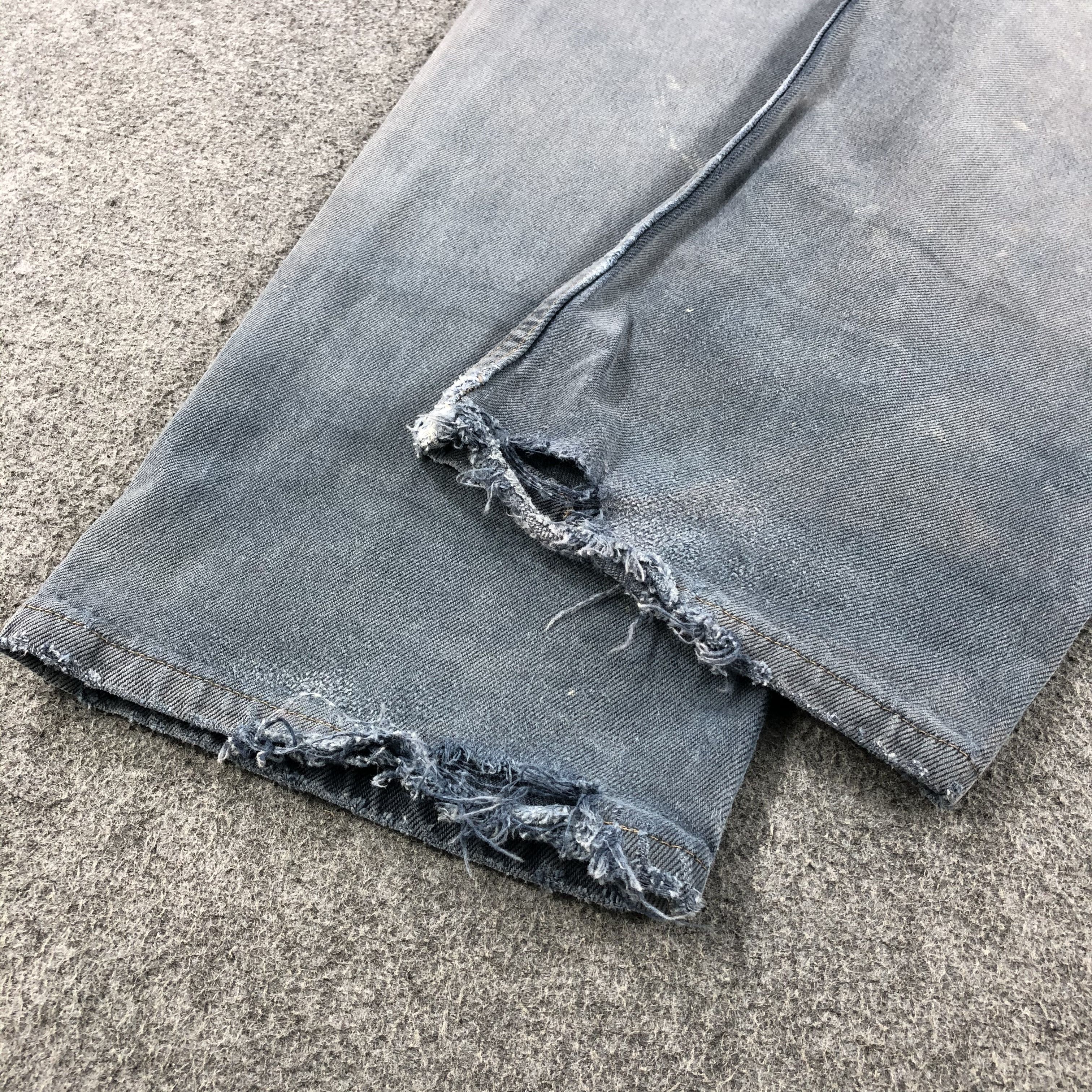 Levi's 90s Vintage Ripped Levis 501 Earth Tone Jeans-J1572 Size US 33 - 6 Thumbnail