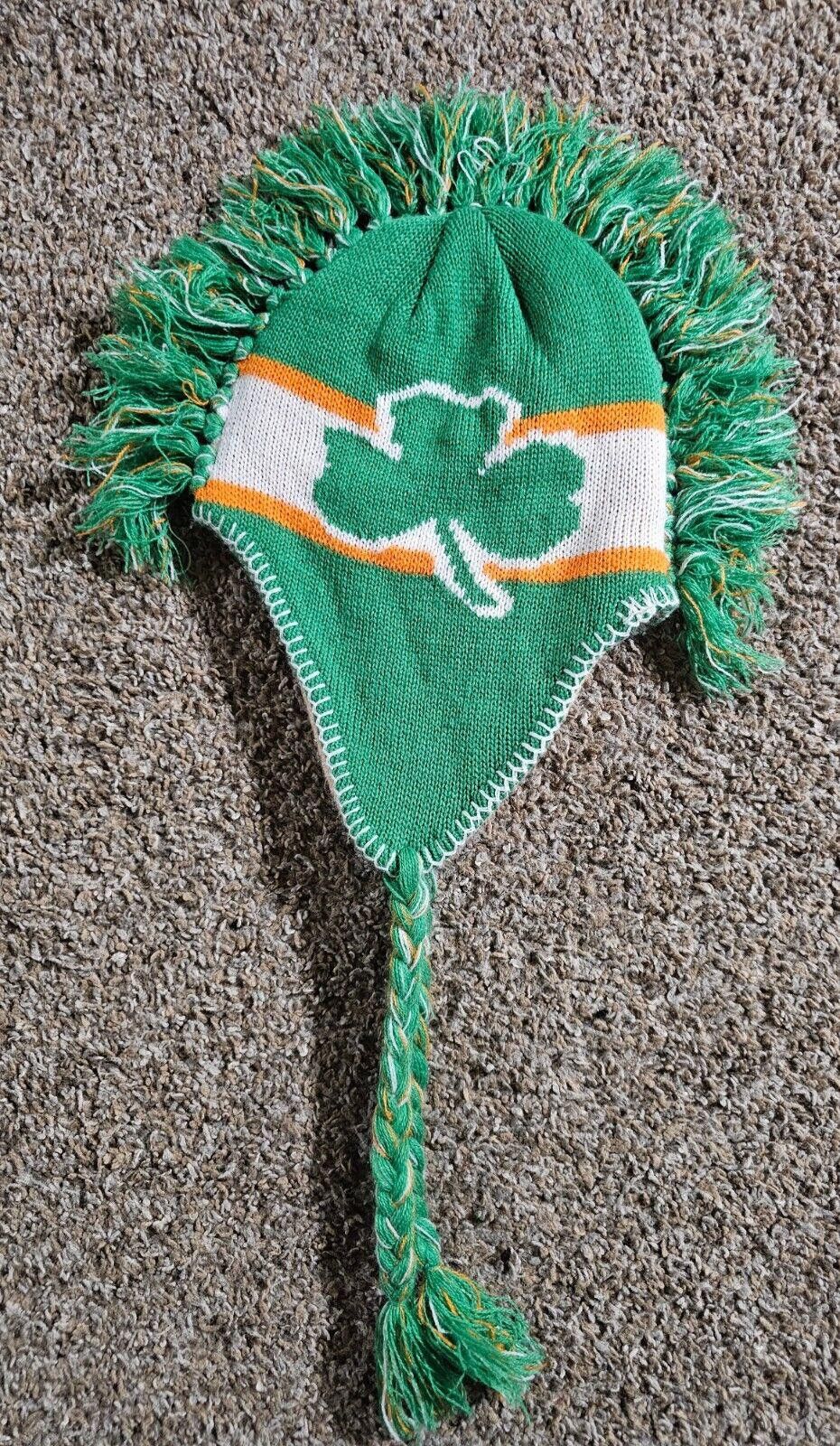 Designer ss-mohkn irish Clover tassle Mohawk beanie Size ONE SIZE - 3 Thumbnail