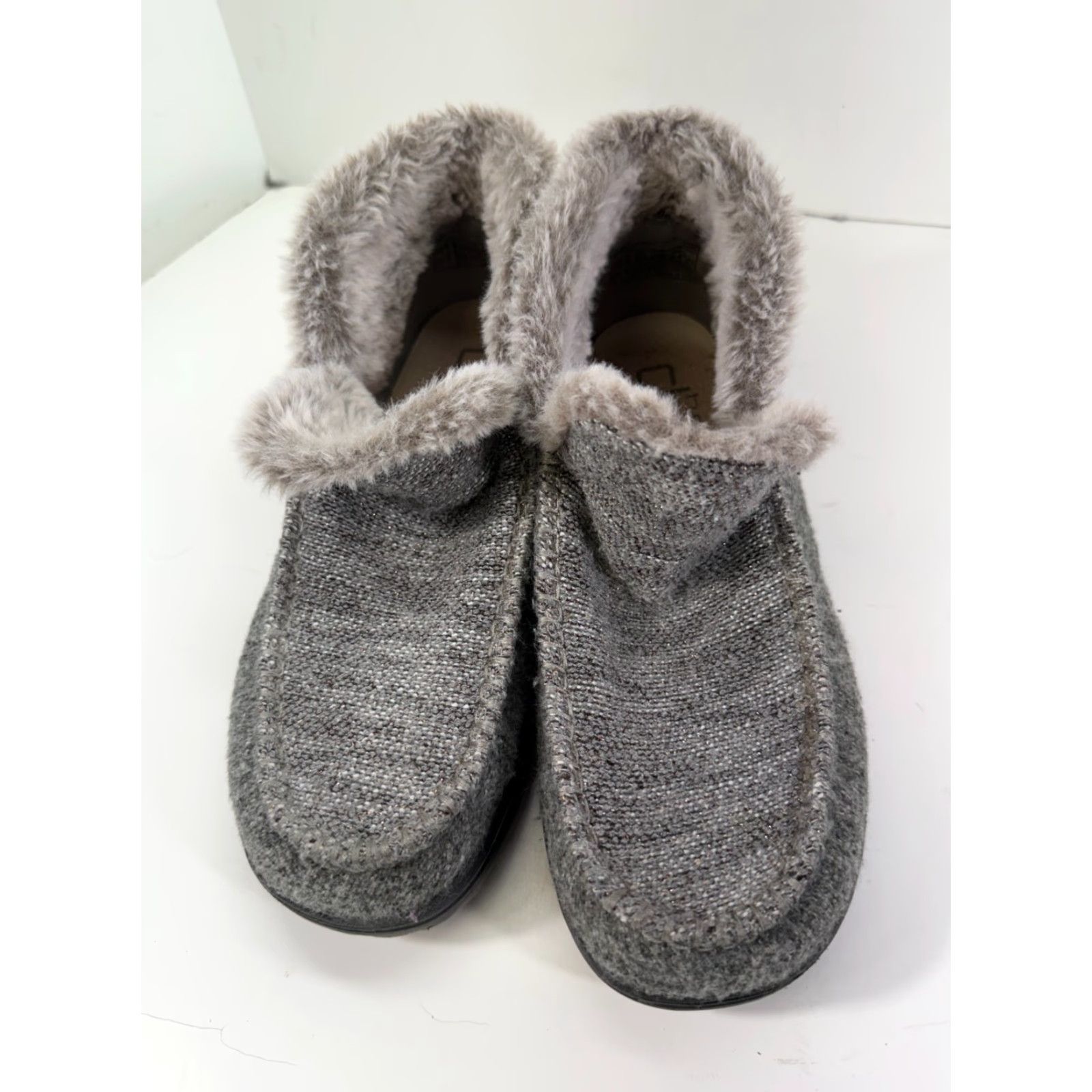 Vintage Hey Dude Denny Boots Womens 9 Sleet Gray Mock Toe Faux Fur Lined Ankle Bootie Size US 9 / IT 39 - 2 Thumbnail
