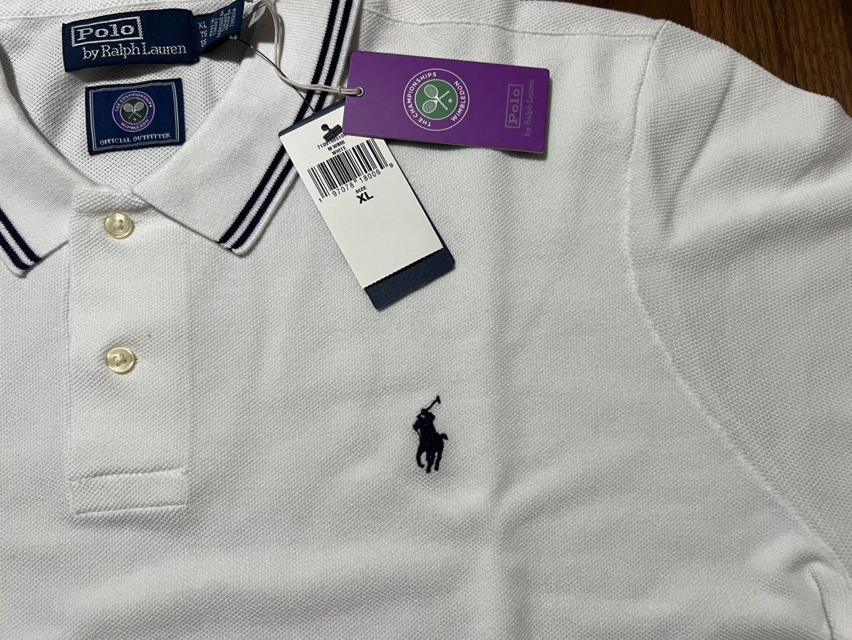 Polo Ralph Lauren Polo Ralph Lauren Wimbledon Cotton Polo-Collar Sweater White Size US XL / EU 56 / 4 - 2 Thumbnail