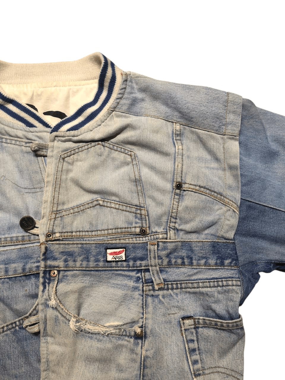 Japanese Brand Very Rare Vintage Denim Jacket Custom By Aris Distressed Size US M / EU 48-50 / 2 - 8 Thumbnail