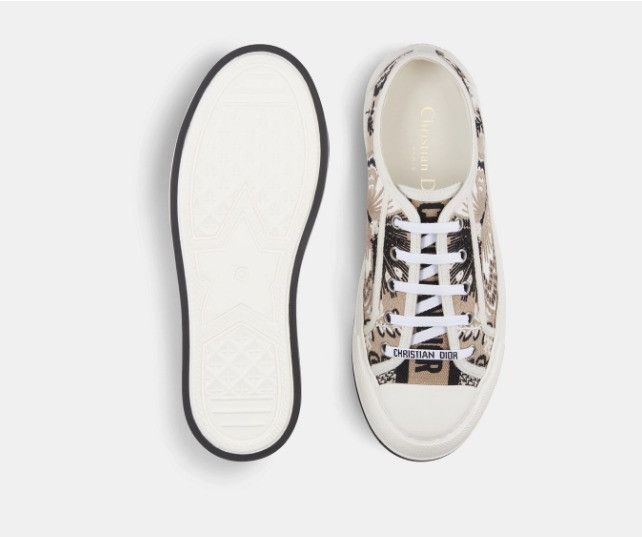 Dior o1w1db11224 Embroidered Cotton Platform Sneakers Size US 8 / IT 38 - 4 Thumbnail