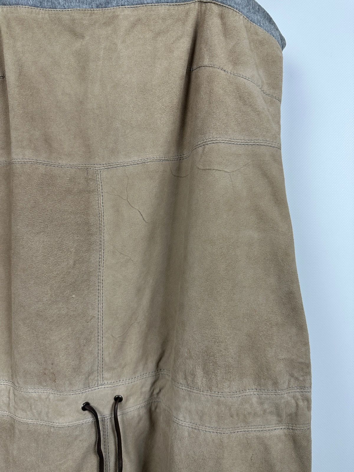 Brunello Cucinelli Vintage Brunello Cucinelli Suede Leather Strappy Midi Dress Size M / US 6-8 / IT 42-44 - 9 Thumbnail