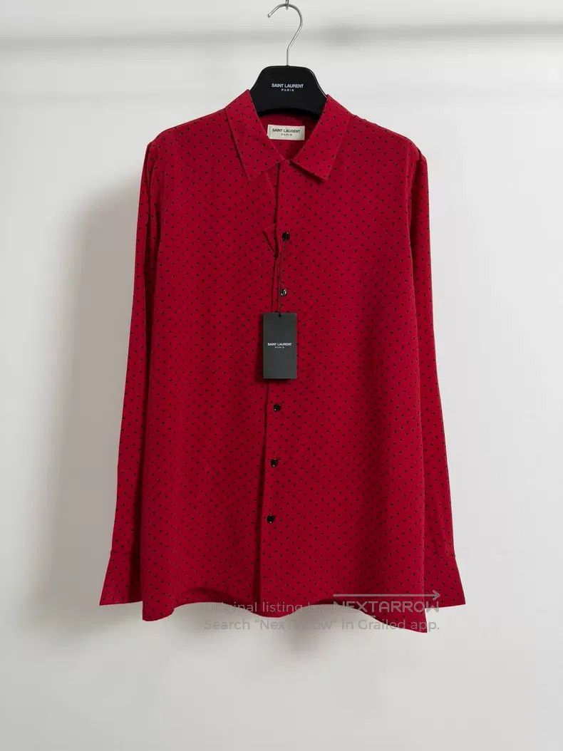 Saint Laurent Paris Saint Laurent Paris size 39 Silk Red Base Black Triangle S Size US M / EU 48-50 / 2 - 1 Thumbnail