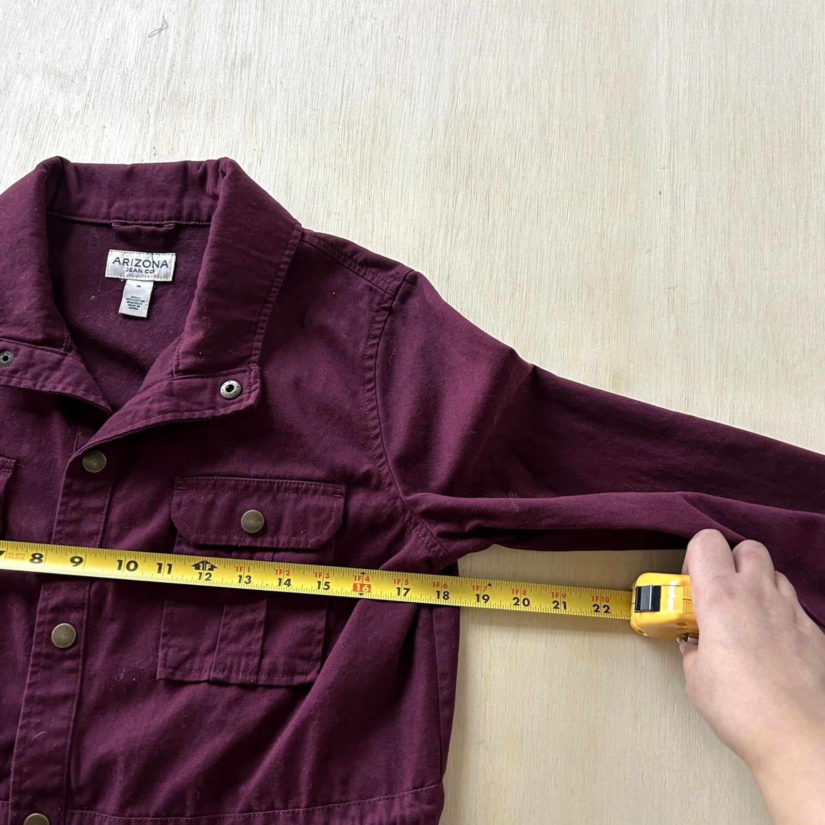 Vintage Arizona Jean Co Jacket Womens Medium Purple Twill Anorak Snap Front Pockets Size 32" / US 10 / IT 46 - 5 Thumbnail