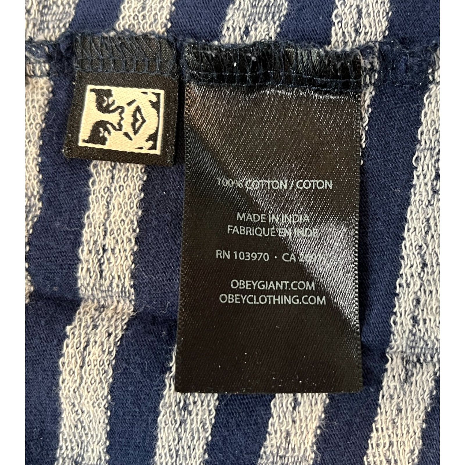 Obey OBEY Worldwide Pocket Tee Knit Mens XL Blue Crew Neck Short Sleeve T-Shirt Size US XL / EU 56 / 4 - 7 Thumbnail