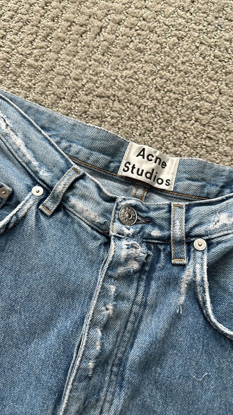 Acne Studios Acne Studios Van Indigo Fray Denim Pant 32/32 Size US 32 / EU 48 - 5 Thumbnail