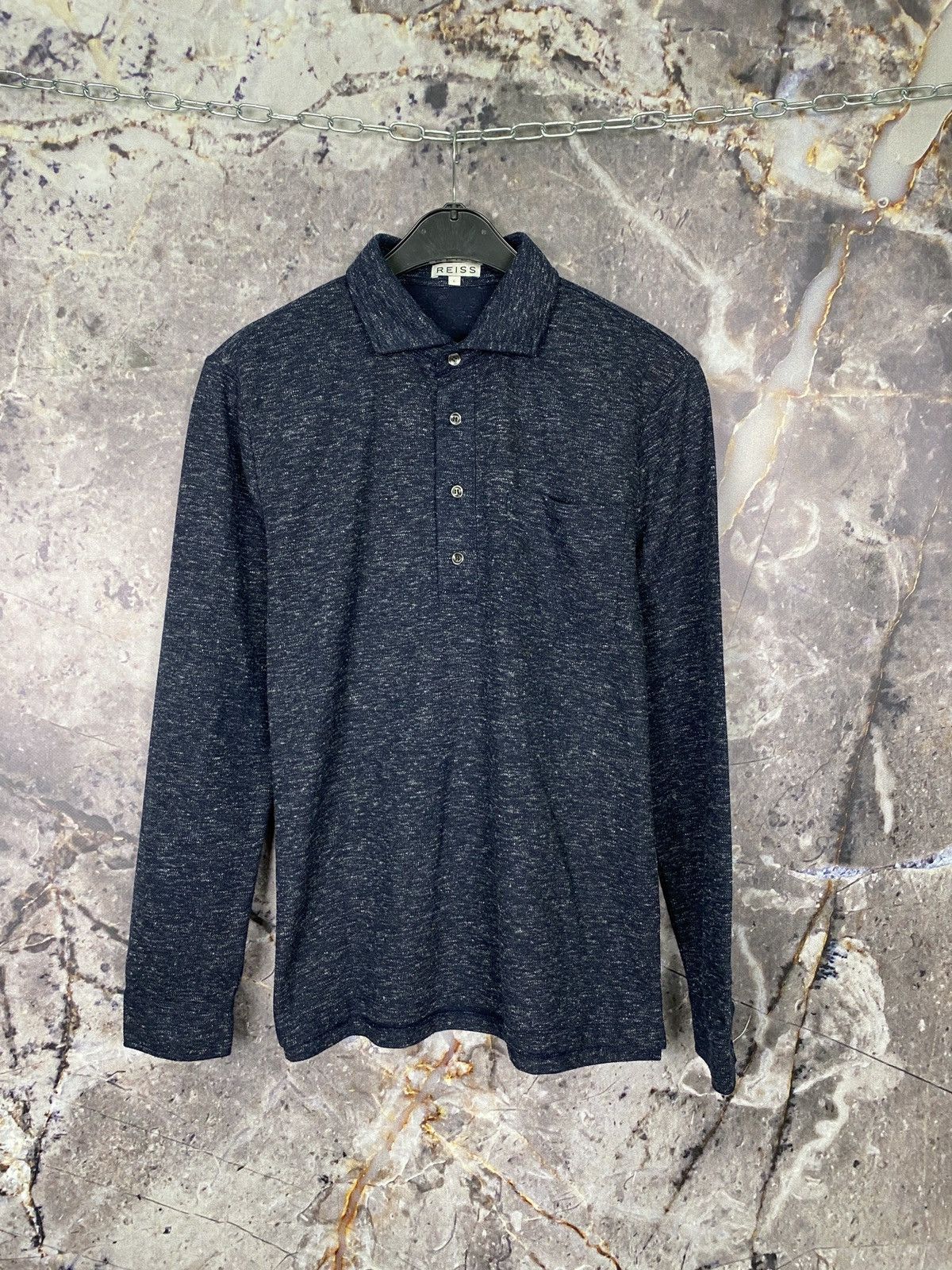 Reiss Men’s Reiss Long Sleeve Polo Shirt Luxury Size Large Size US L / EU 52-54 / 3 - 1 Thumbnail