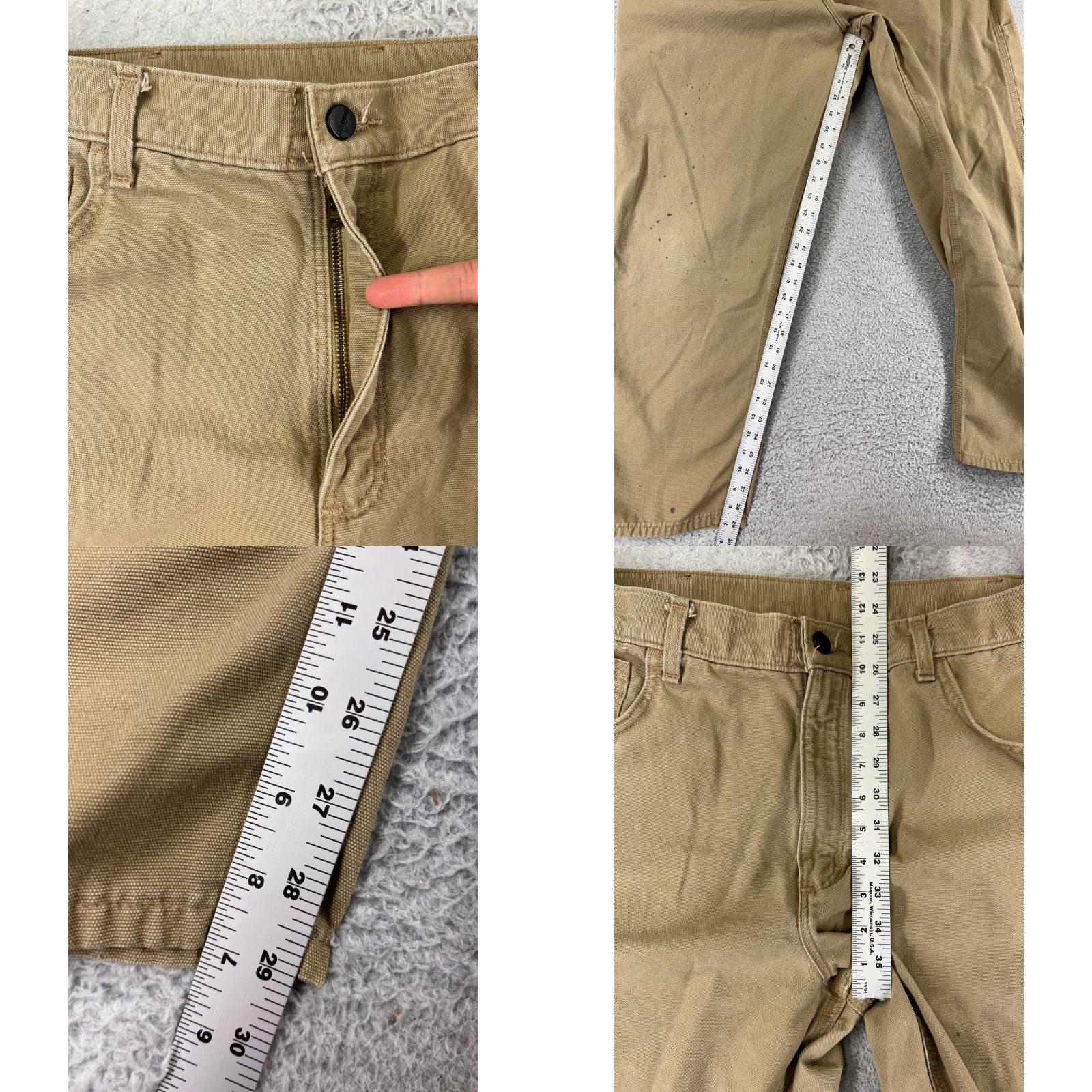 Carhartt Carhartt Pants Mens 38 Beige Duck Fabric Loose Fit FR Cat 2 2112 Cotton Blend Denim Straight 5-Pocket Relaxed Casual Workwear USA Men Size US 38 / EU 54 - 8 Thumbnail