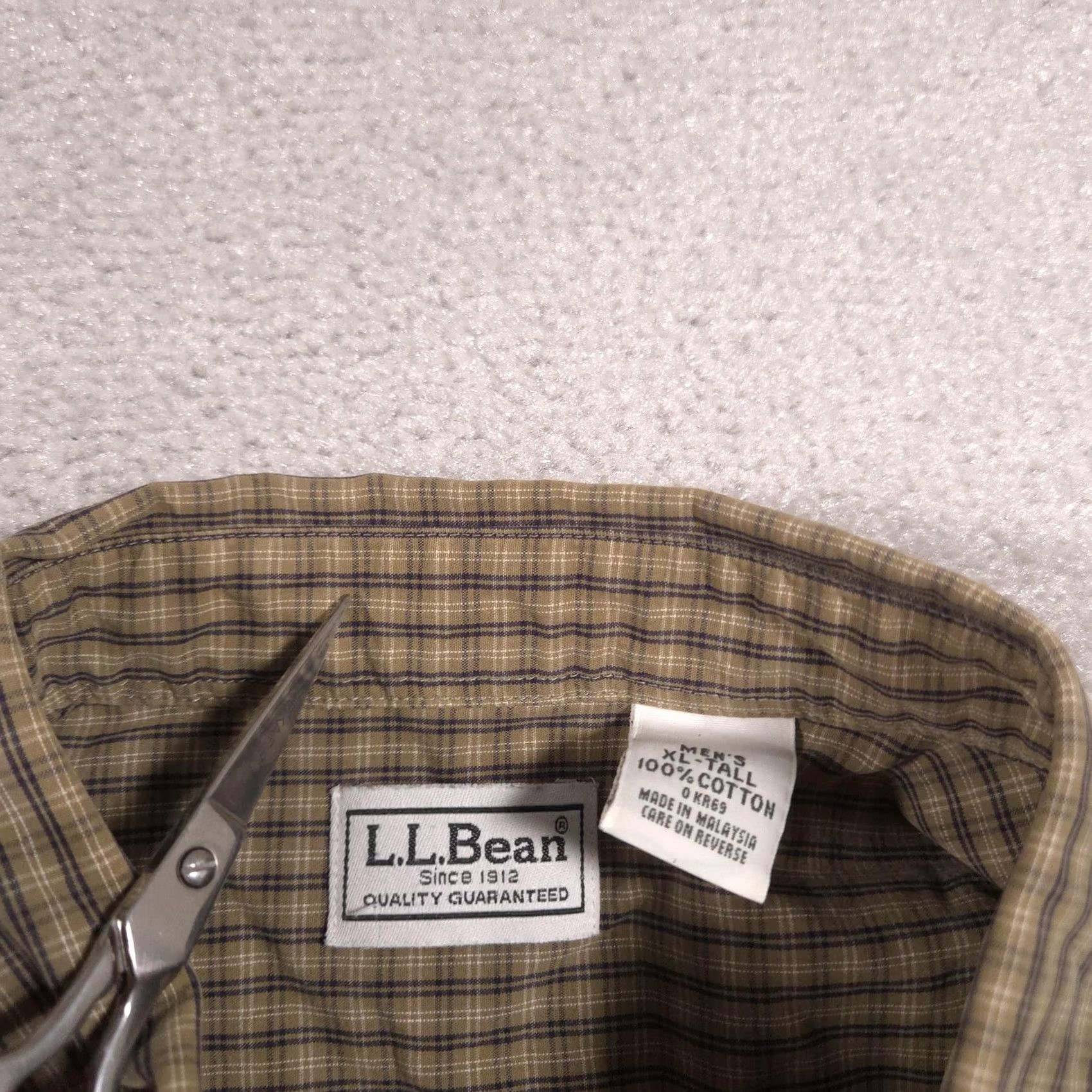 Vintage L.L. Bean Shirt Mens XLT Brown Check Long Sleeve Button-Front Casual Outdoor Shirt Size US XL / EU 56 / 4 - 6 Thumbnail