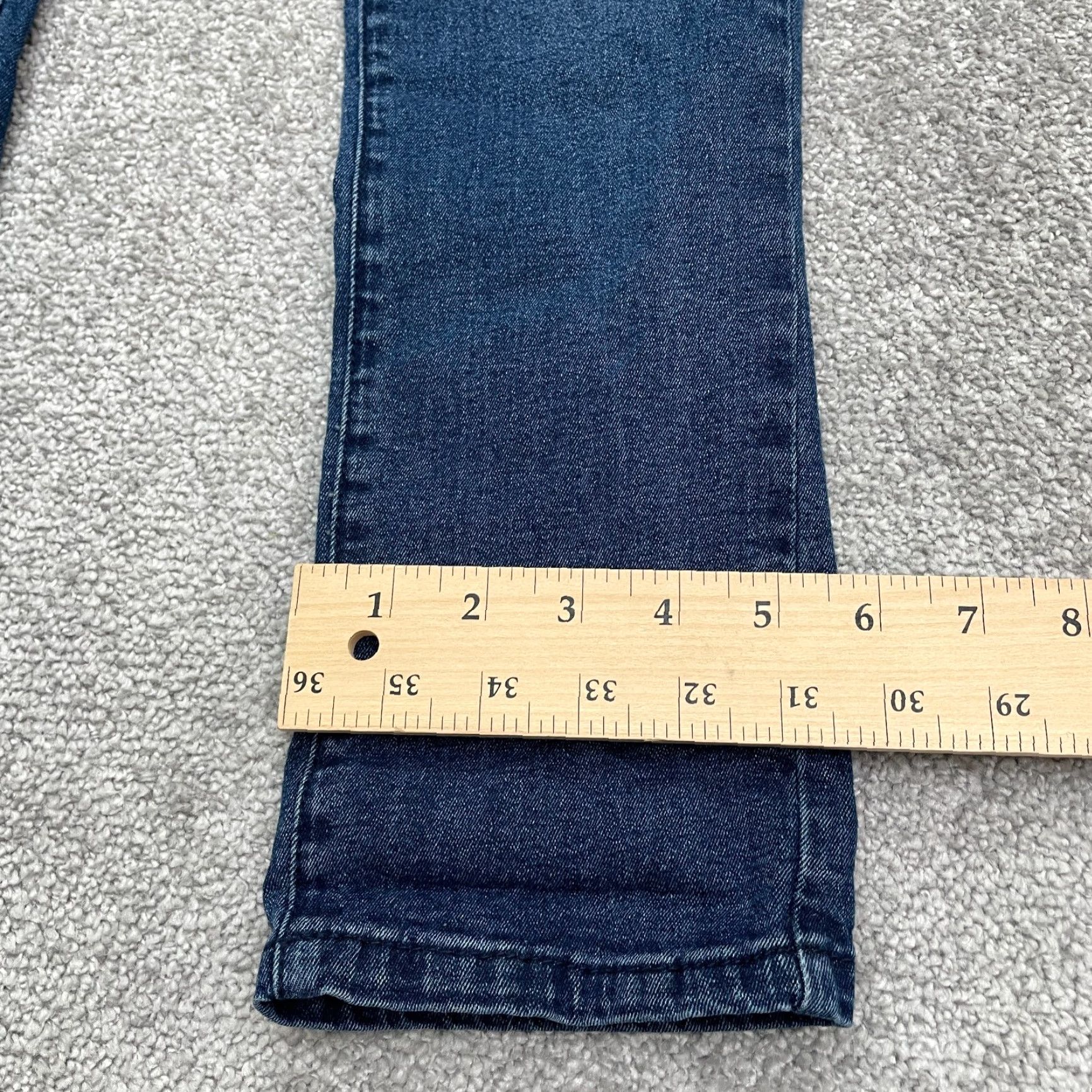 Vintage American Quality Jeans Juniors 13 High Rise Distressed Dark Blue 30x30 NWT Denim Size 34" / US 12 / IT 48 - 4 Thumbnail