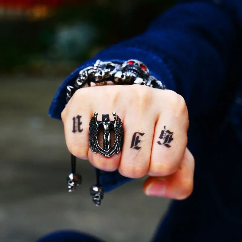 Jewelry Angle Ring Streetwear Jewelry Fashion Gift Size ONE SIZE - 2 Thumbnail
