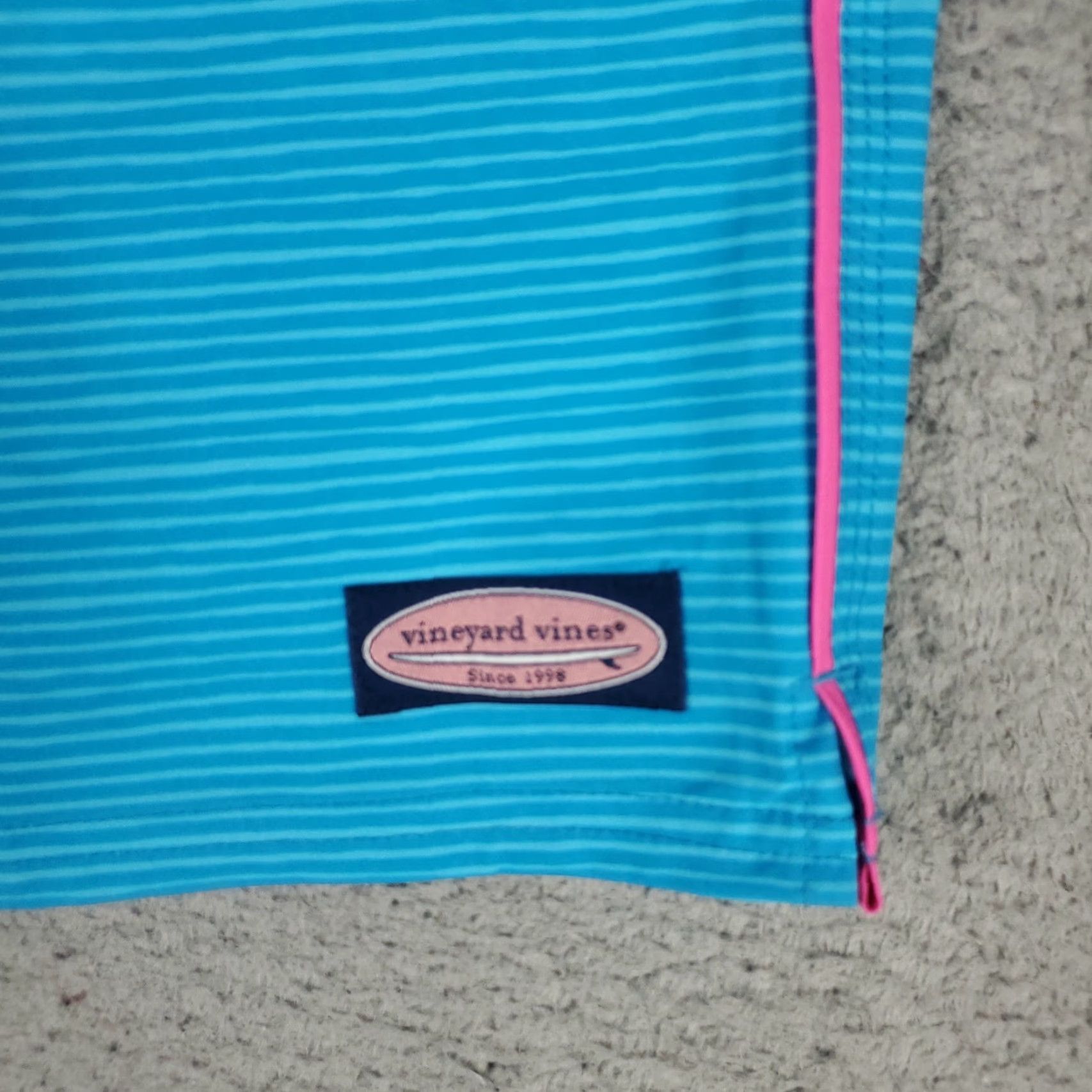 Vineyard Vines Vineyard Vines Men Shorts 2XL Blue Striped Surf Beach Trunks Swim Board Bottom Size US 39 - 3 Thumbnail