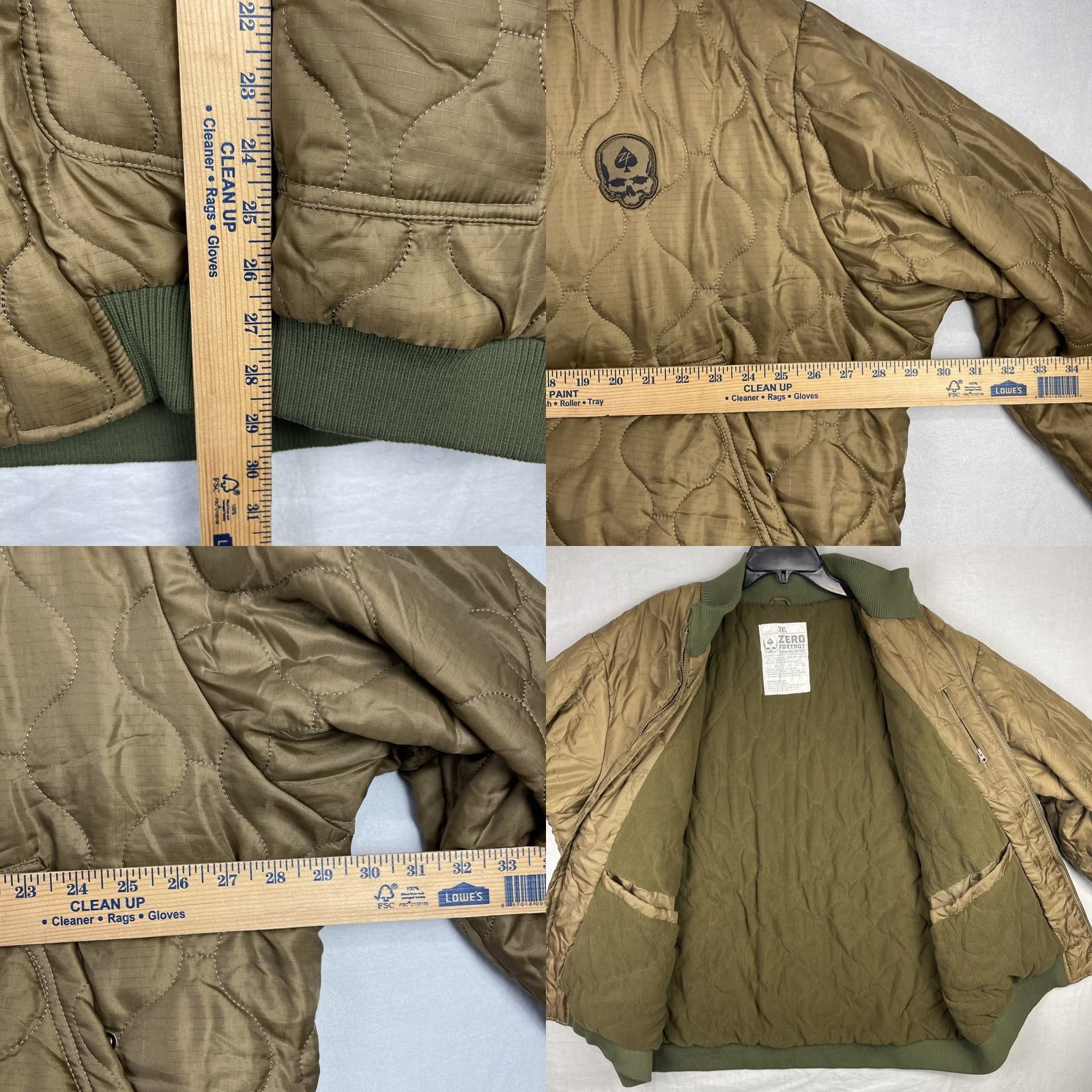 Vintage Zero Foxtrot Jacket Mens 3XL Green Quilted Bomber Fleece Lined Woobie Tanker Jacket Size US XXL / EU 58 / 5 - 8 Thumbnail