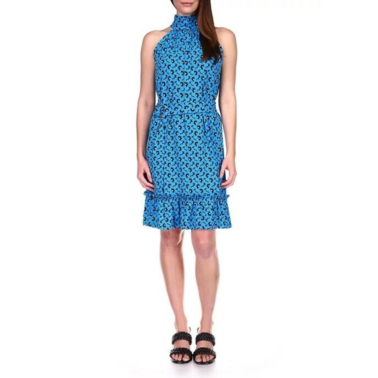 Michael Kors Michael Kors Women Ruffle Mock Neck Fit & Flare Dress Size L Size L / US 10 / IT 46 - 1 Thumbnail
