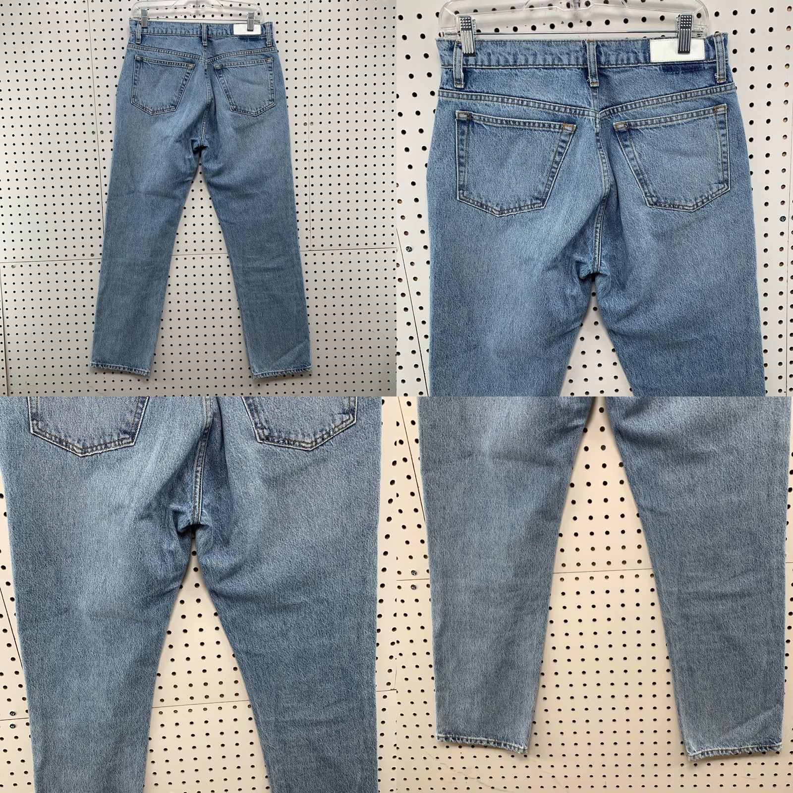 RE/DONE RE/DONE Blue Denim Jeans 70's Straight Fit Womens Size 29 Light Wash 30x28.5 Jeans Size 29" - 8 Thumbnail