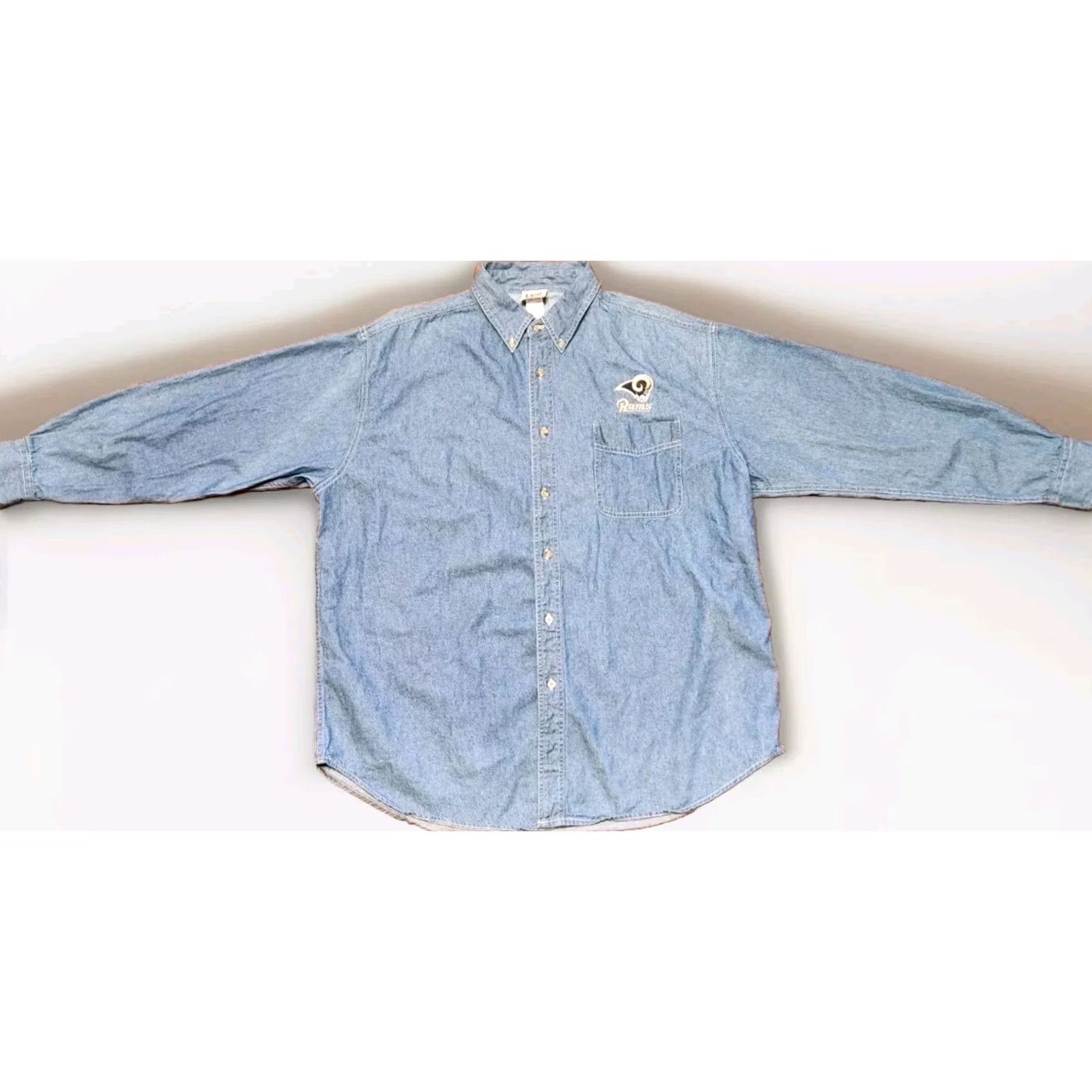 Lee VINTAGE Lee SPORT NFL Rams Denim Shirt Men’s XL STL LA Button-Down Long Sleeve Size US XL / EU 56 / 4 - 2 Thumbnail