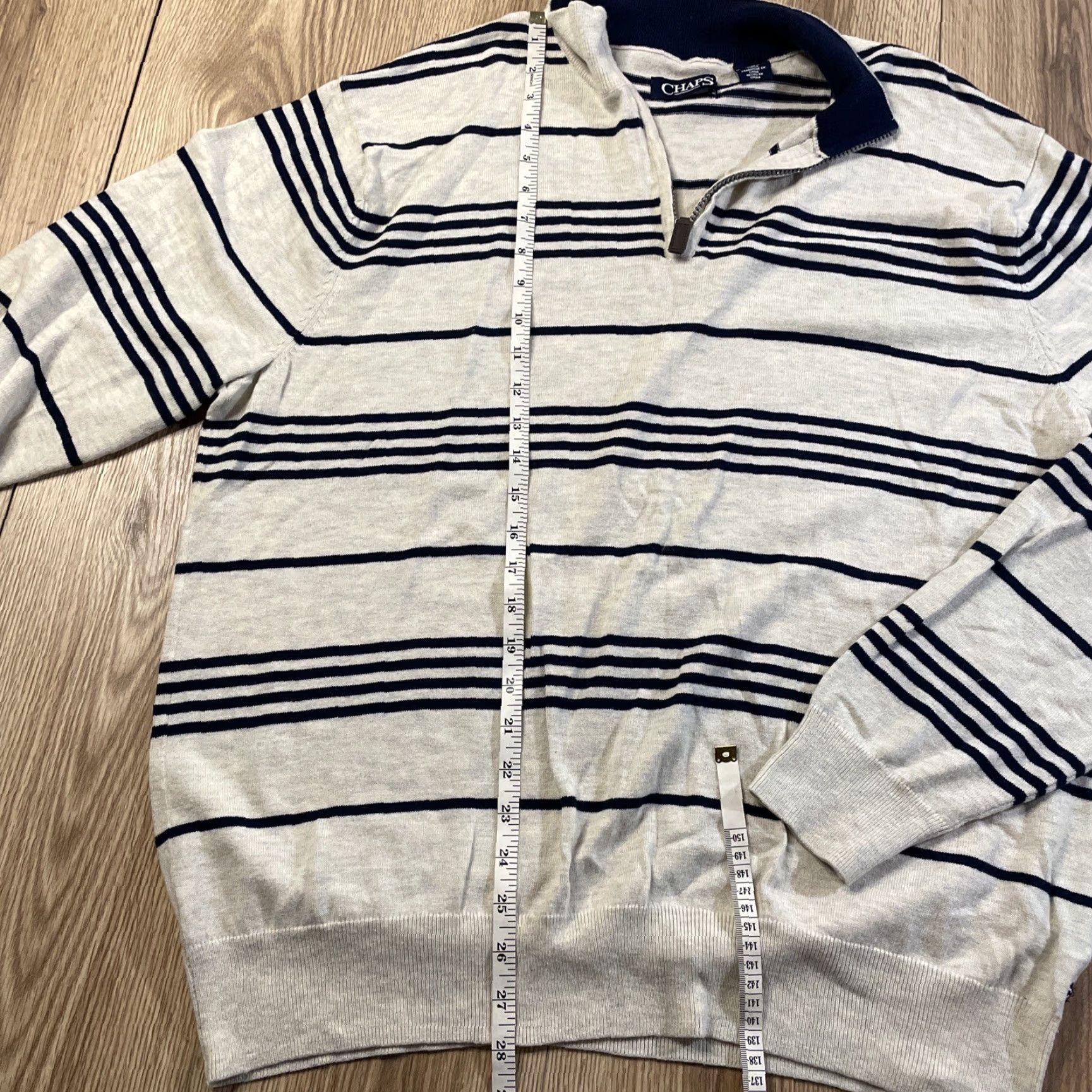 Chaps VINTAGE Chaps Men’s Polo Shirt XXL Long Sleeve Striped 1/4 Zip Knit Casual Fall Winter Spring Size US XXL / EU 58 / 5 - 3 Thumbnail