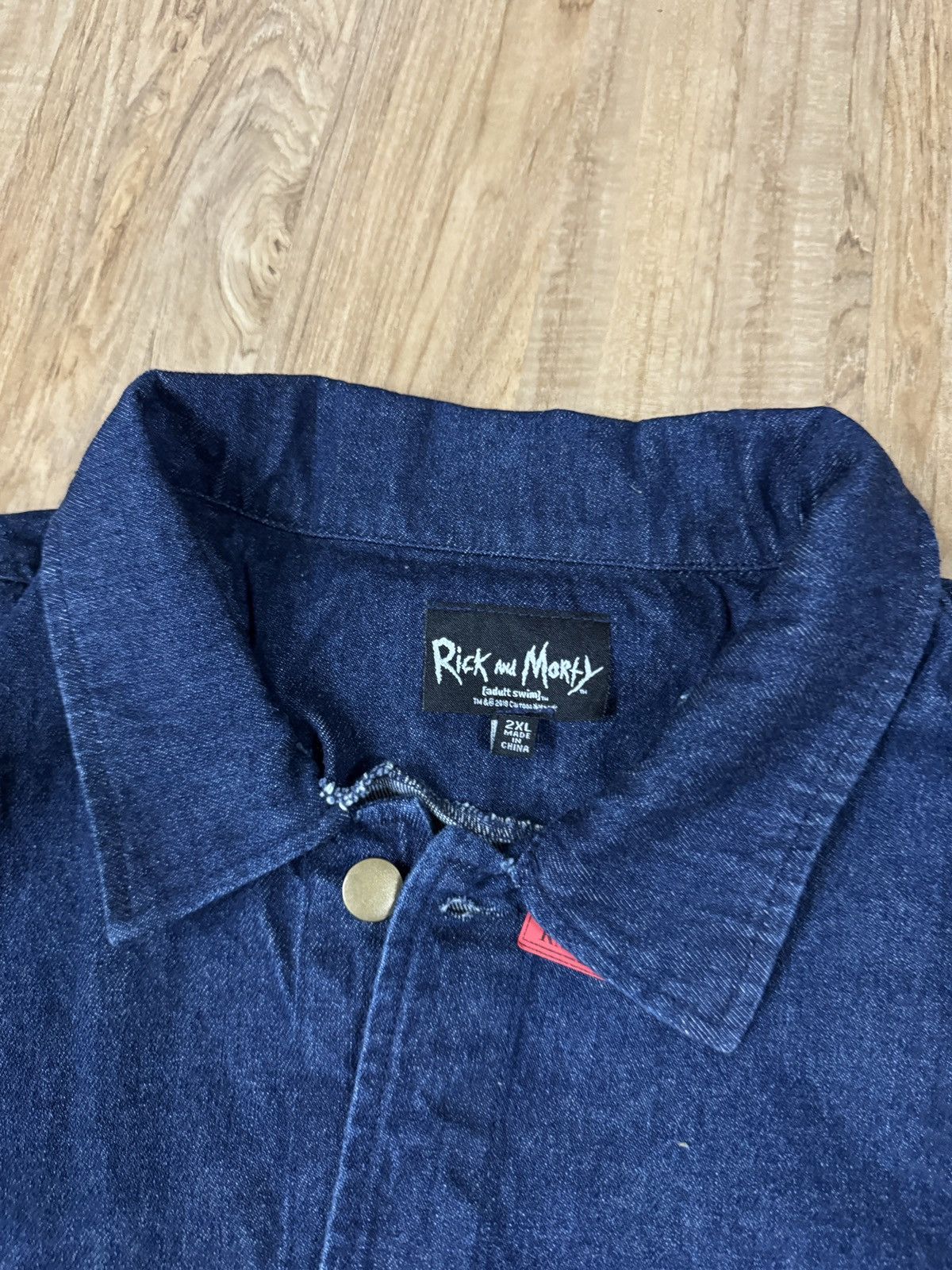 Cartoon Network Rick And Morty fuck finger embroidery denim jacket Size US XL / EU 56 / 4 - 3 Thumbnail