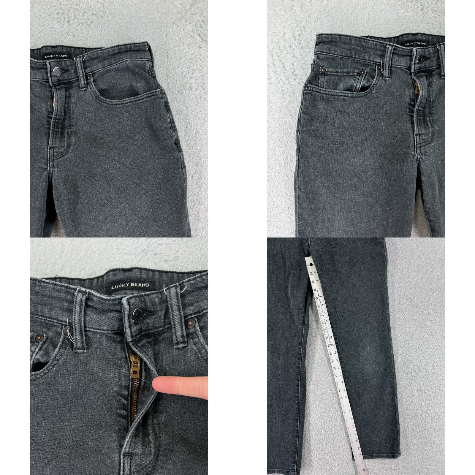 Lucky Brand Lucky Brand Women's Black Denim Tapered Jeans Medium Rise Cotton Blend 26 Inseam 30 W Size 30" / US 8 / IT 44 - 8 Thumbnail