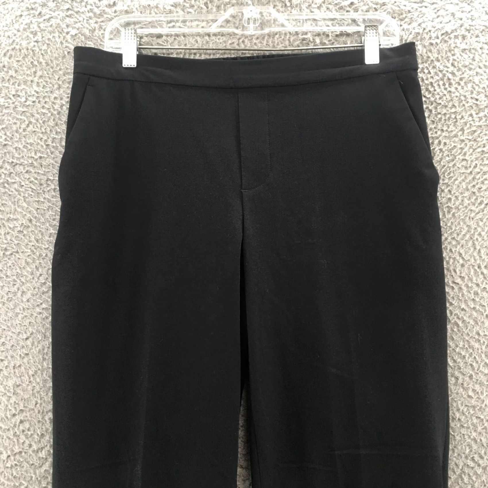 Banana Republic Banana Republic Dress Pants Womens 8 Black Mid Rise Zip Tapered Front Flat Dress Pants Size 30" / US 8 / IT 44 - 2 Thumbnail