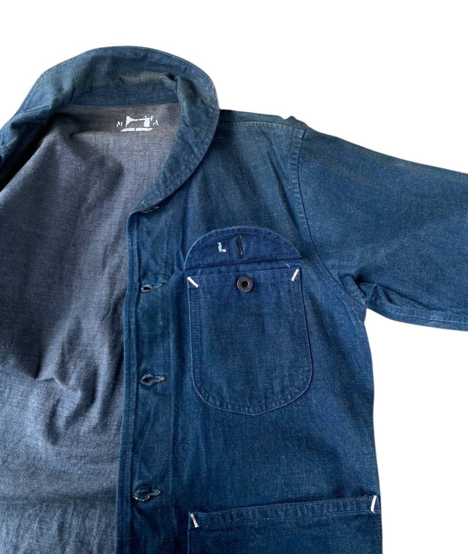 Vintage Vintage 40s-60s Shawl Collar French Blue Chore Denim Jacket Size US L / EU 52-54 / 3 - 19 Thumbnail