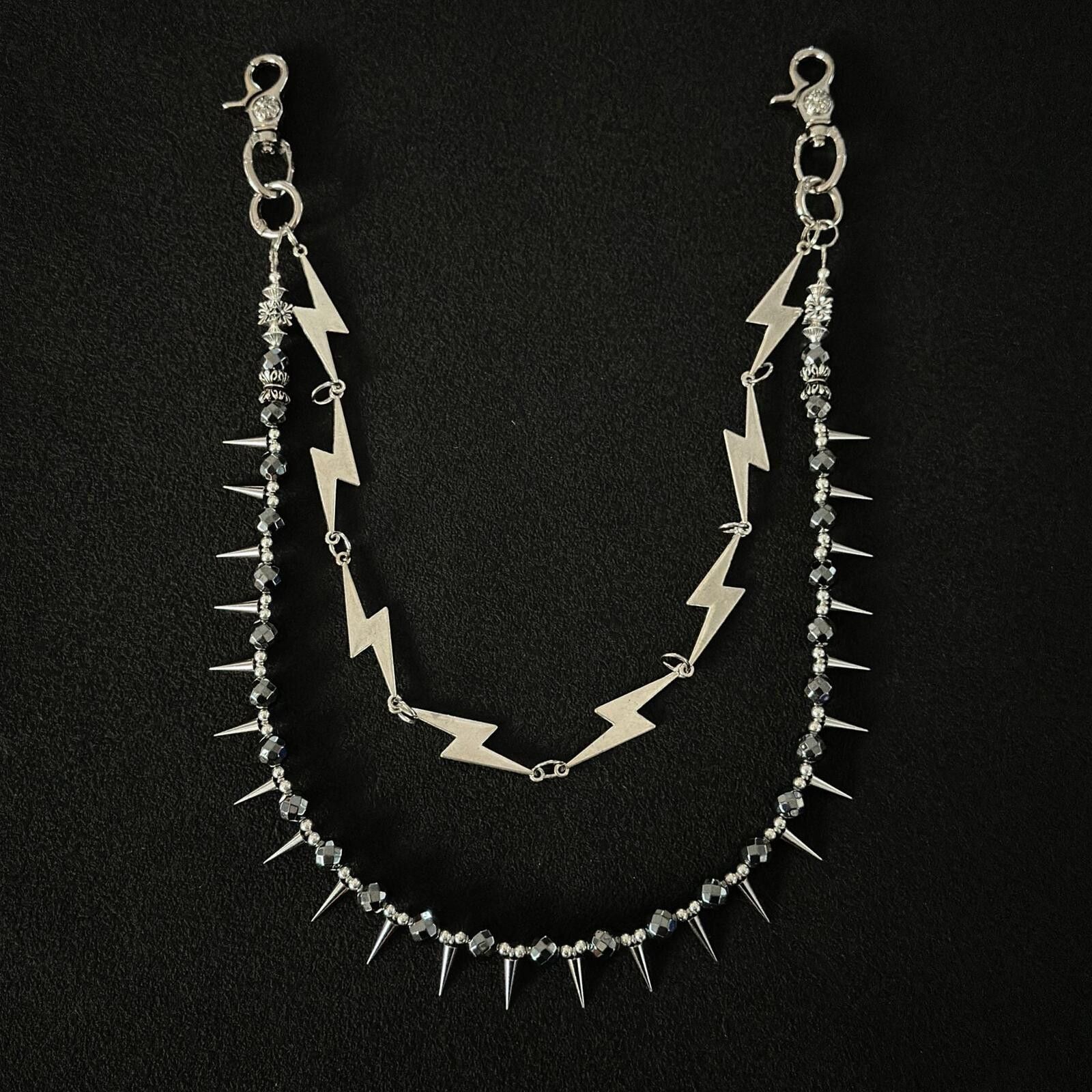 Jewelry Double Layer Lightning Bolt Waist Chain | Punk Metal Street Size ONE SIZE - 6 Thumbnail