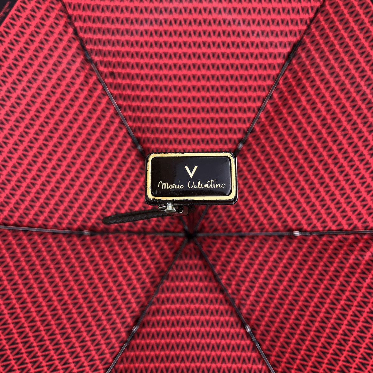 Mario Valentino Mario Valentino All Over Pattern Red Folding Umbrella Size ONE SIZE - 9 Thumbnail