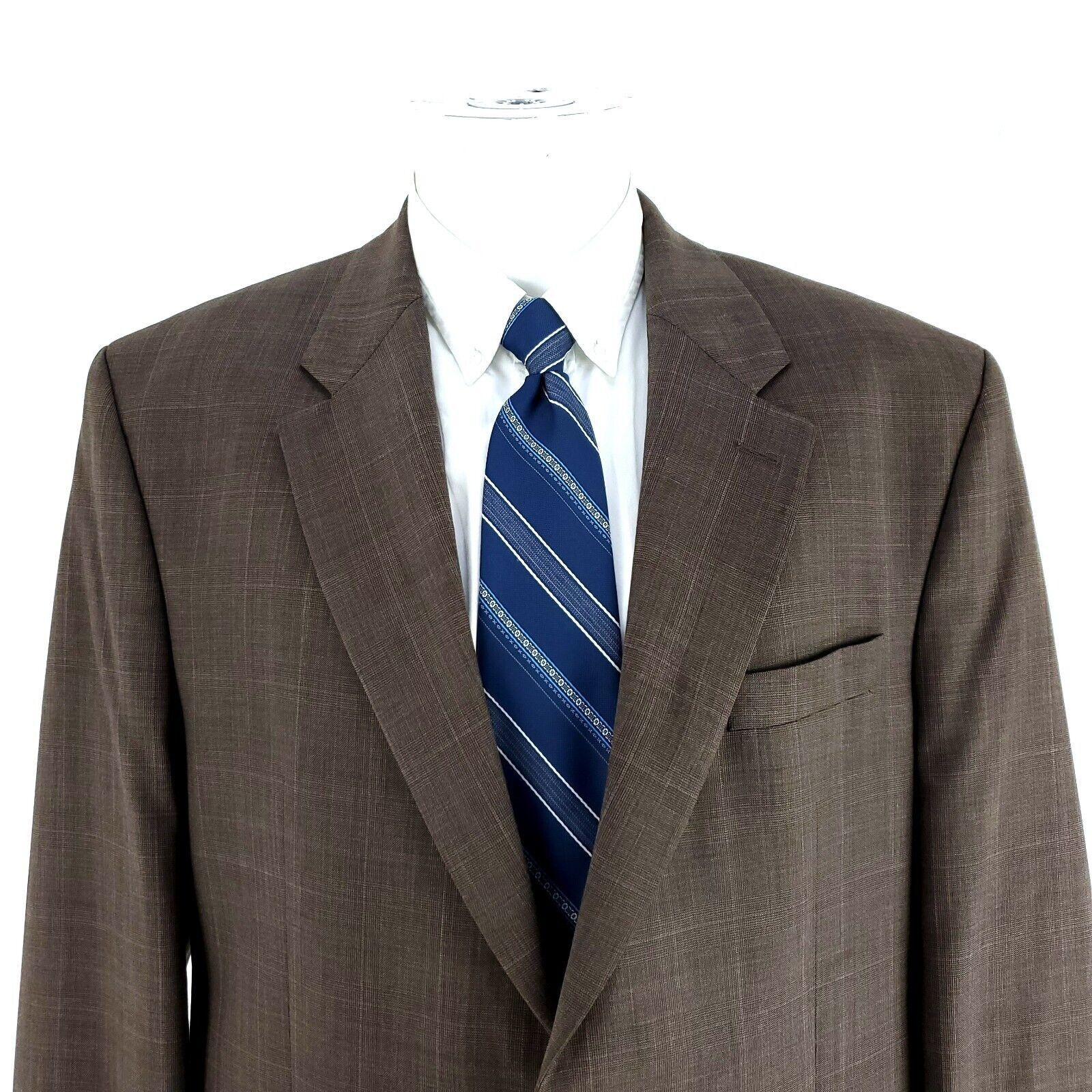 Lauren Ralph Lauren Lauren Ralph Lauren Wool 2 Button Blazer 44L Brown Plaid Spo Size 44L - 1 Thumbnail